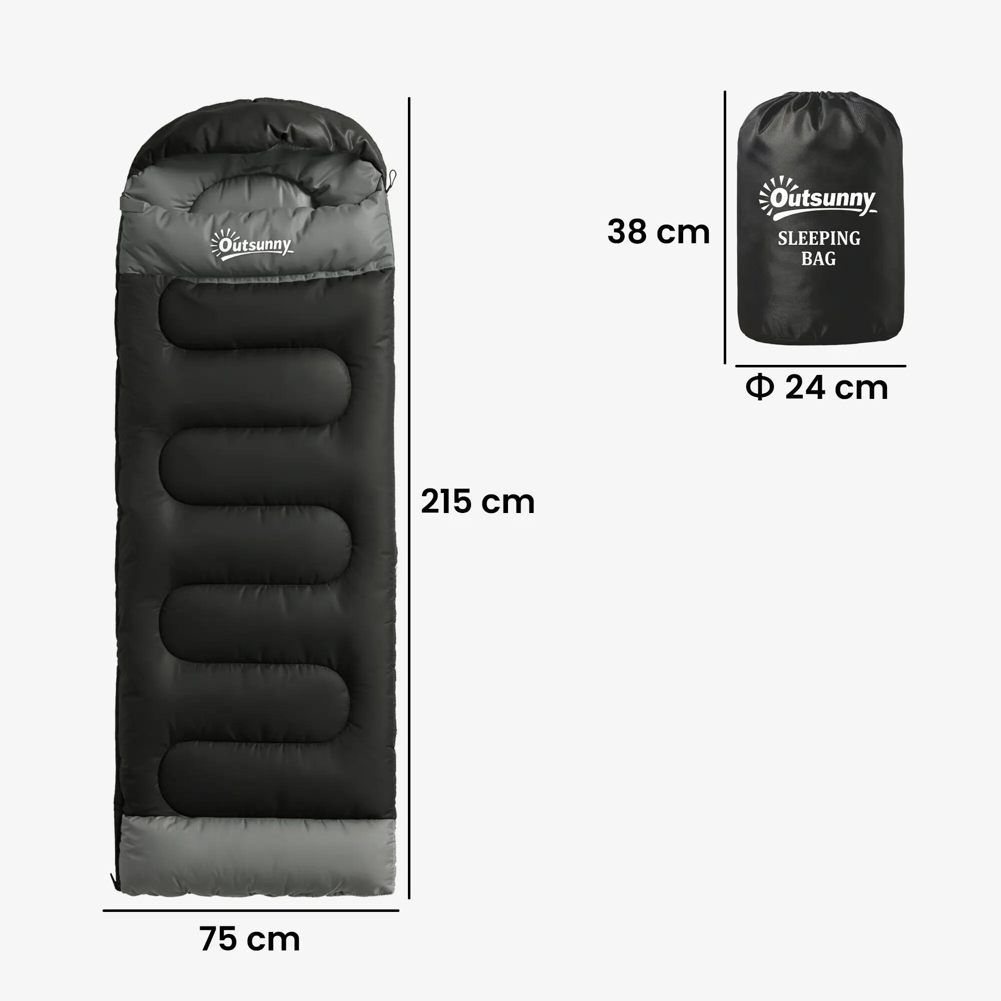 Sac de couchage - Camping - Unisexe - Rectangulaire, Capuche, Déperlant - Noir 5/6