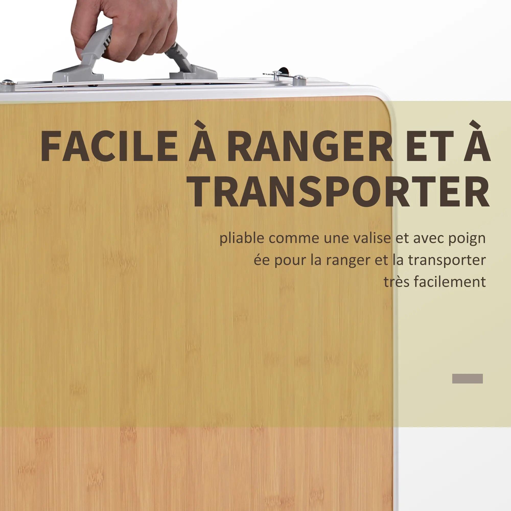 Table pliante - Camping - Unisexe - Rallonge, Hauteur réglable - Cashmere beige 6/6