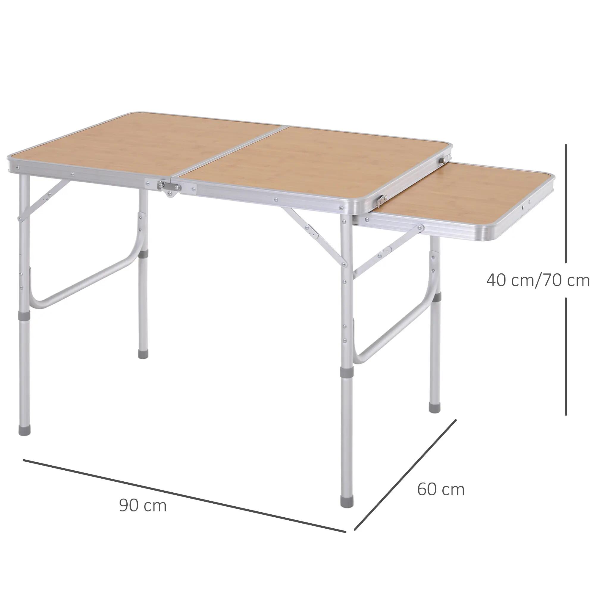 Table pliante - Camping - Unisexe - Rallonge, Hauteur réglable - Cashmere beige 5/6