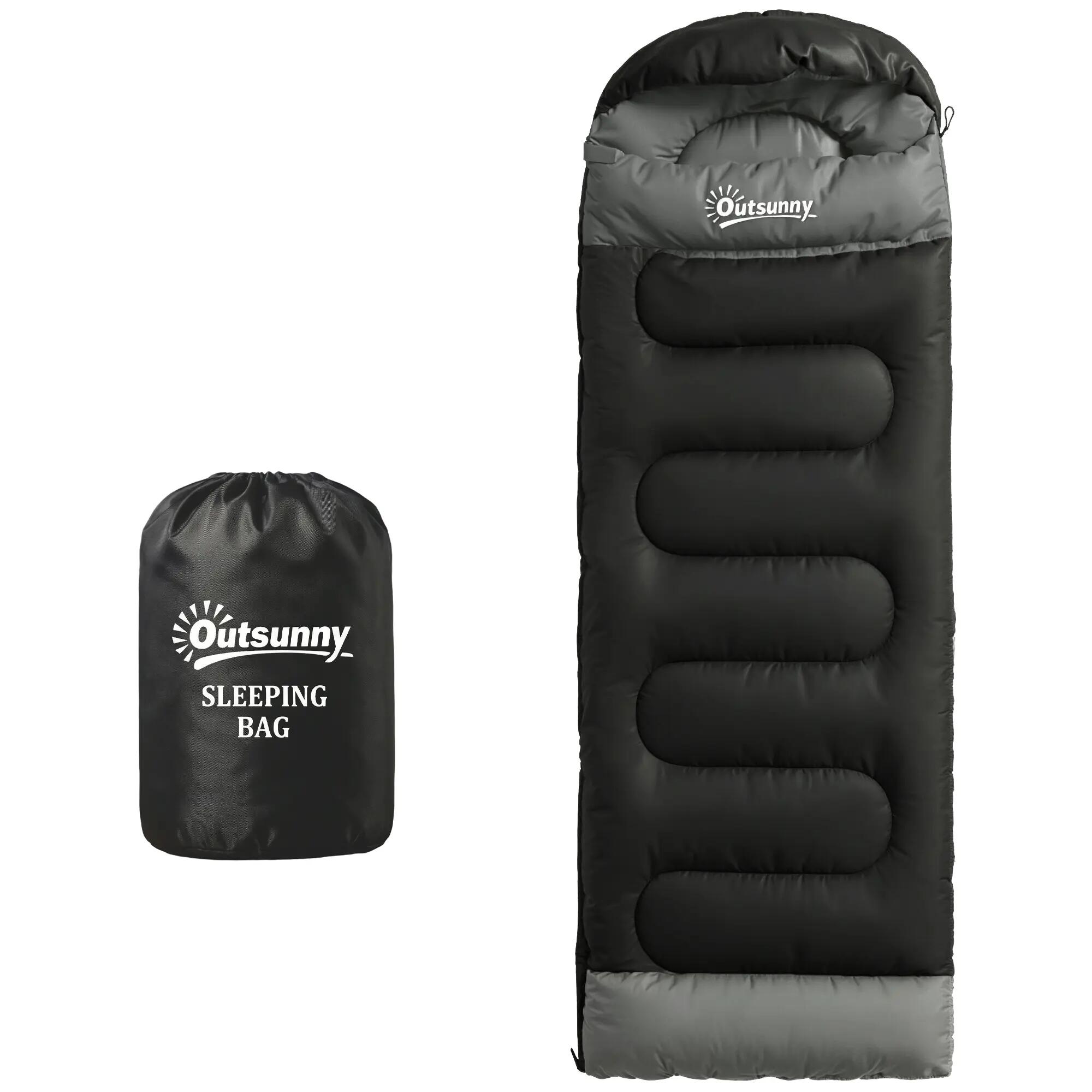 Sac de couchage - Camping - Unisexe - Rectangulaire, Capuche, Déperlant - Noir 2/6