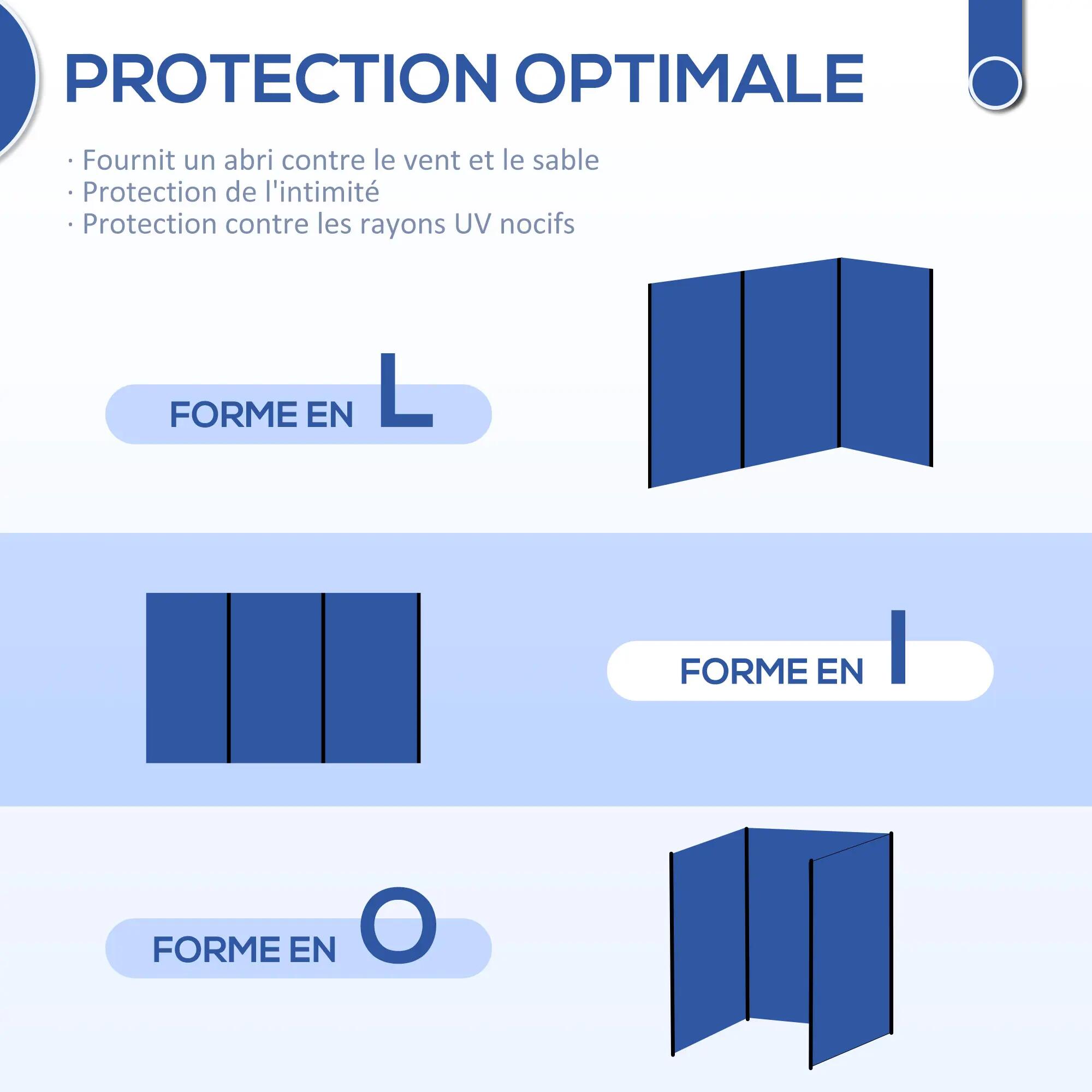 Paravent - Camping - Unisexe - Coupe-vent pliable, Résistant à l’eau - Bleu 6/6