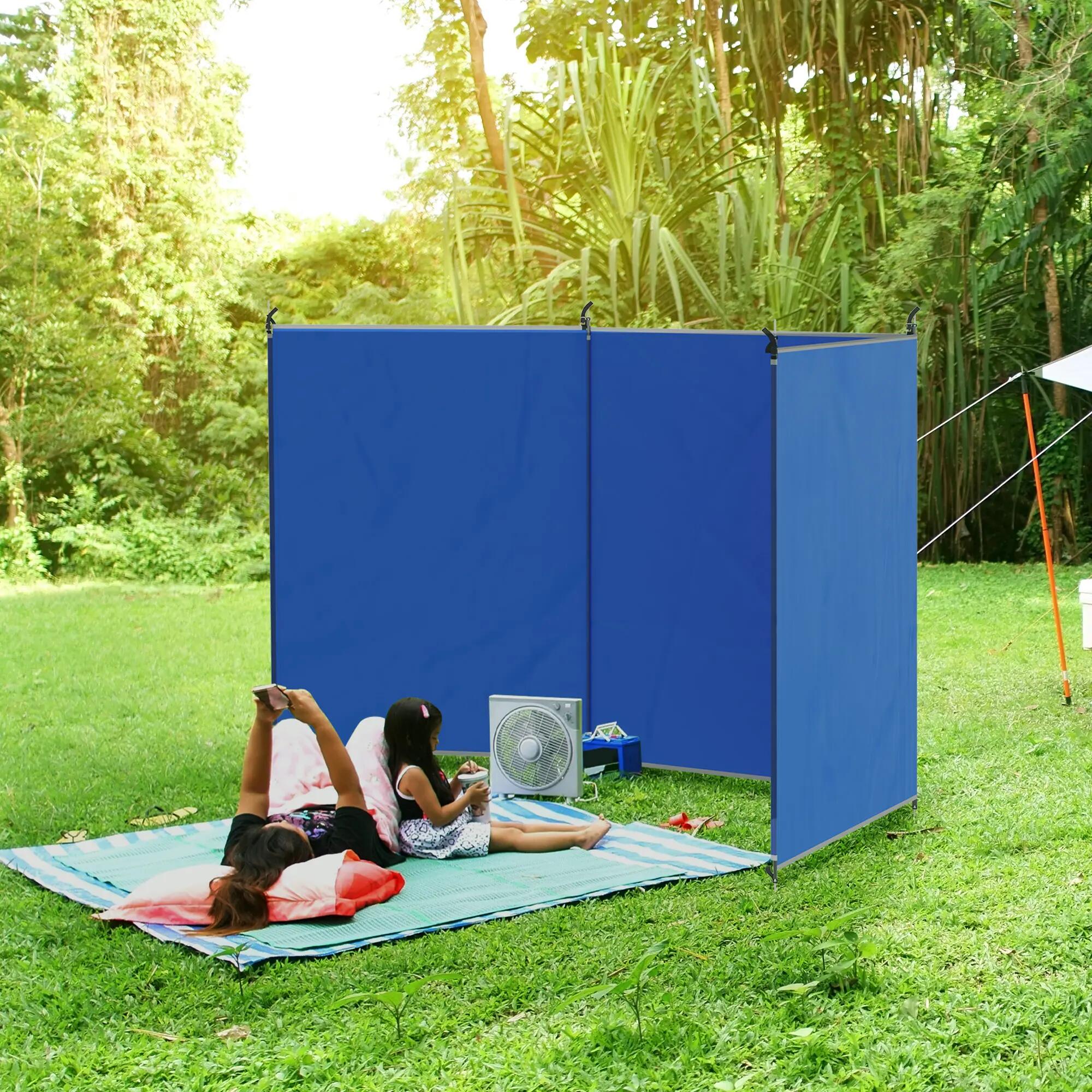 Paravent - Camping - Unisexe - Coupe-vent pliable, Résistant à l’eau - Bleu 3/6