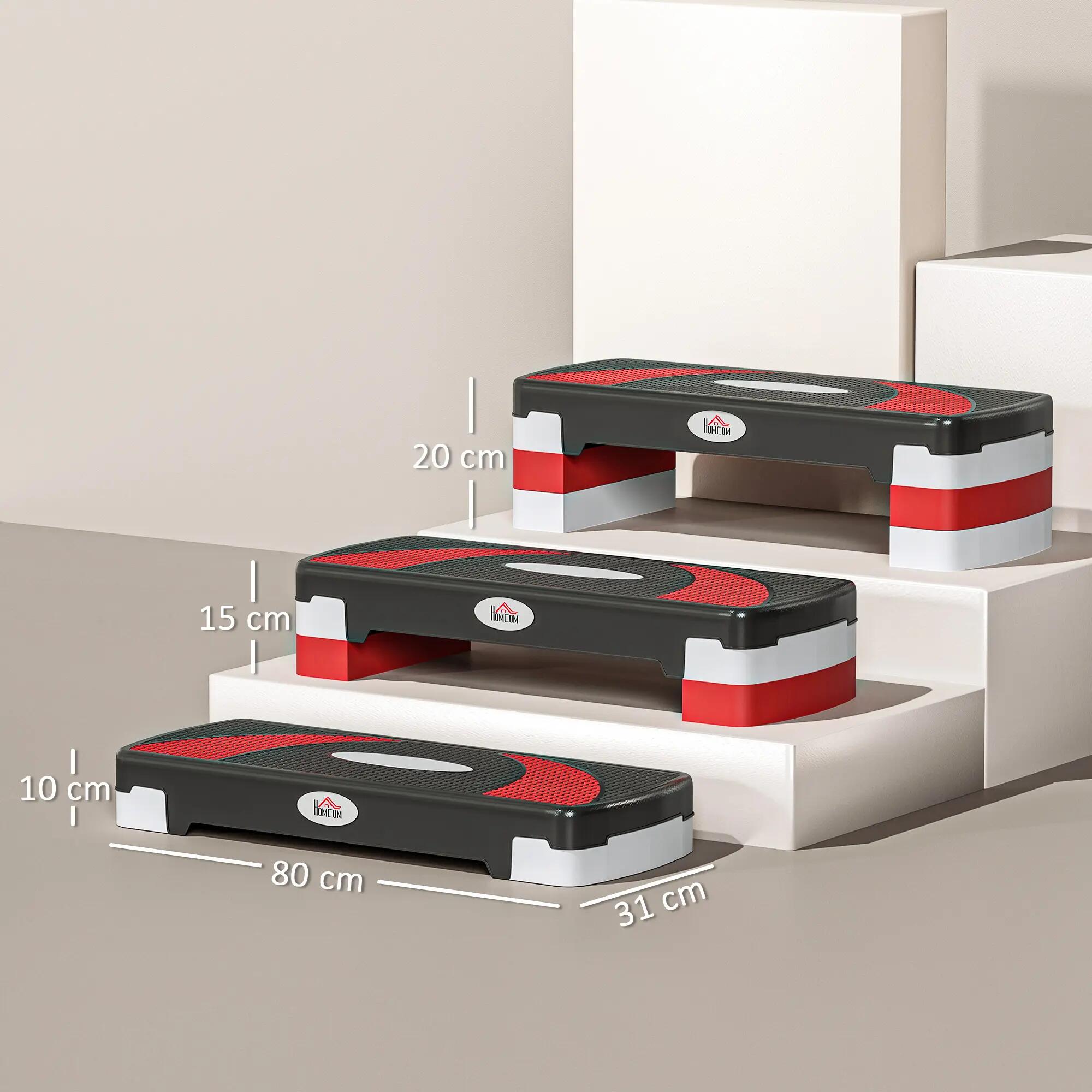 Step - Forme physique - Réglable, Antidérapant - Modèle 1 - Noir gris clair 5/6