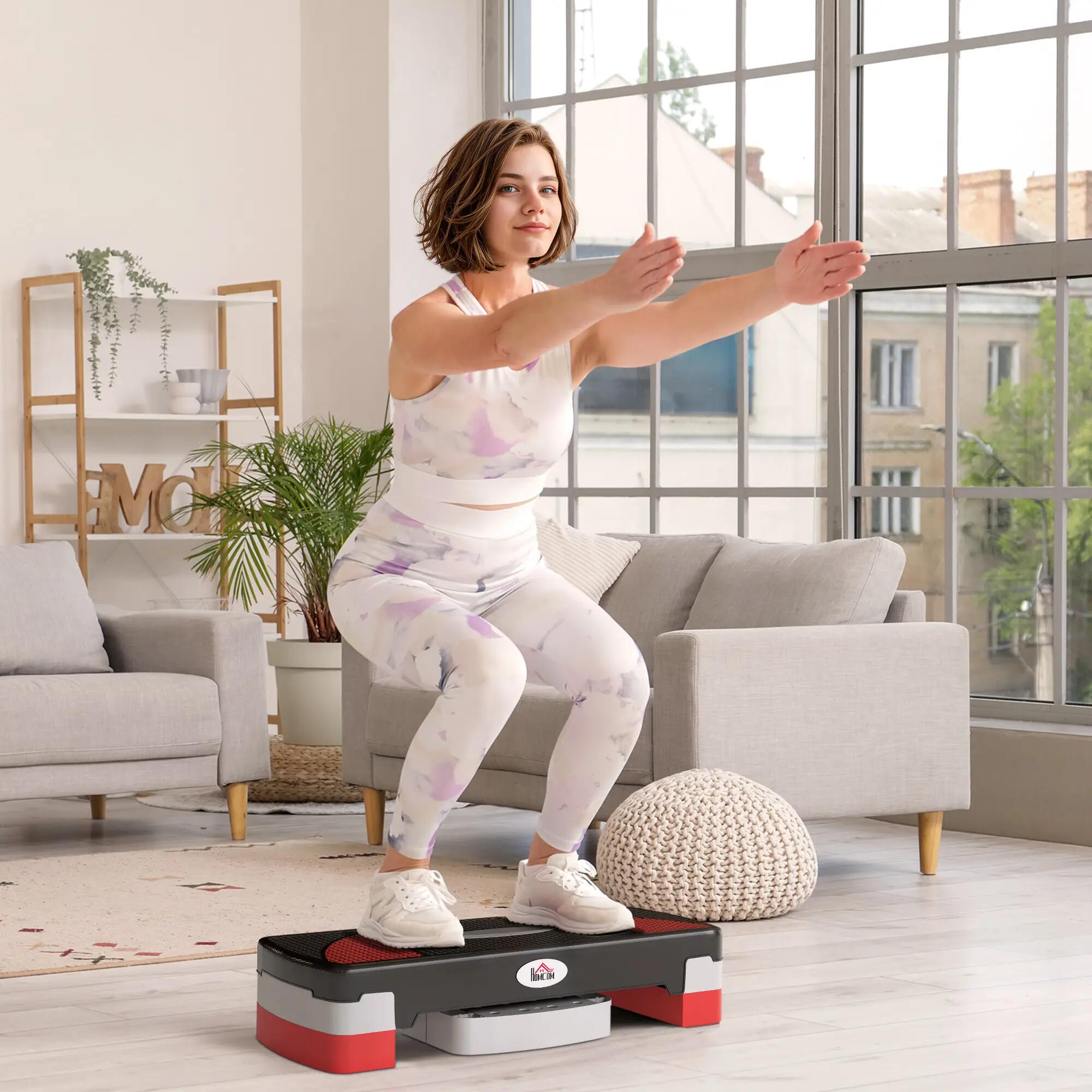 Step - Forme physique - Réglable, Antidérapant - Modèle 1 - Noir gris clair 3/6