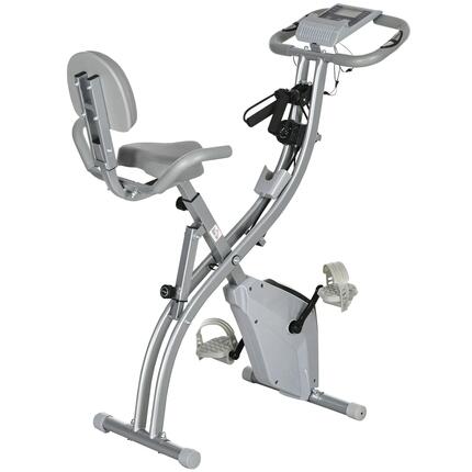 Vélo d'appartement pliable avec 8 niveaux de résistance magnétique, dossier et