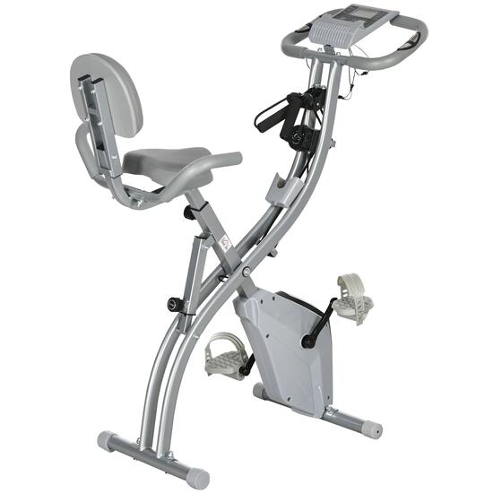 Vélo d'appartement pliable avec 8 niveaux de résistance magnétique, dossier et