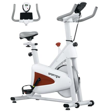 Vélo d'appartement biking réglable volant inertie 4 Kg rouge gris blanc
