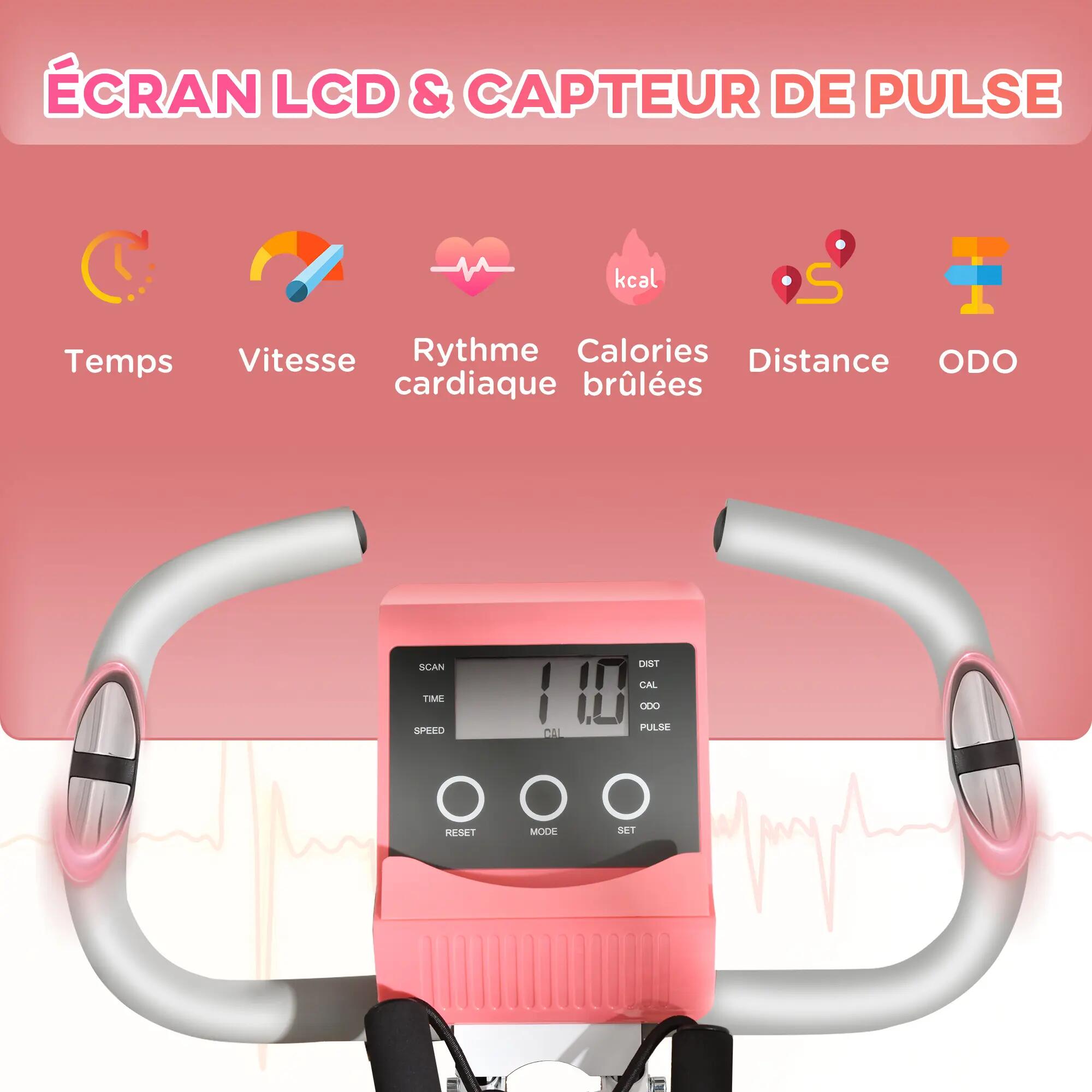 Vélo d'appartement pliable pour adultes, 8 niveaux de résistance magnétique 6/9