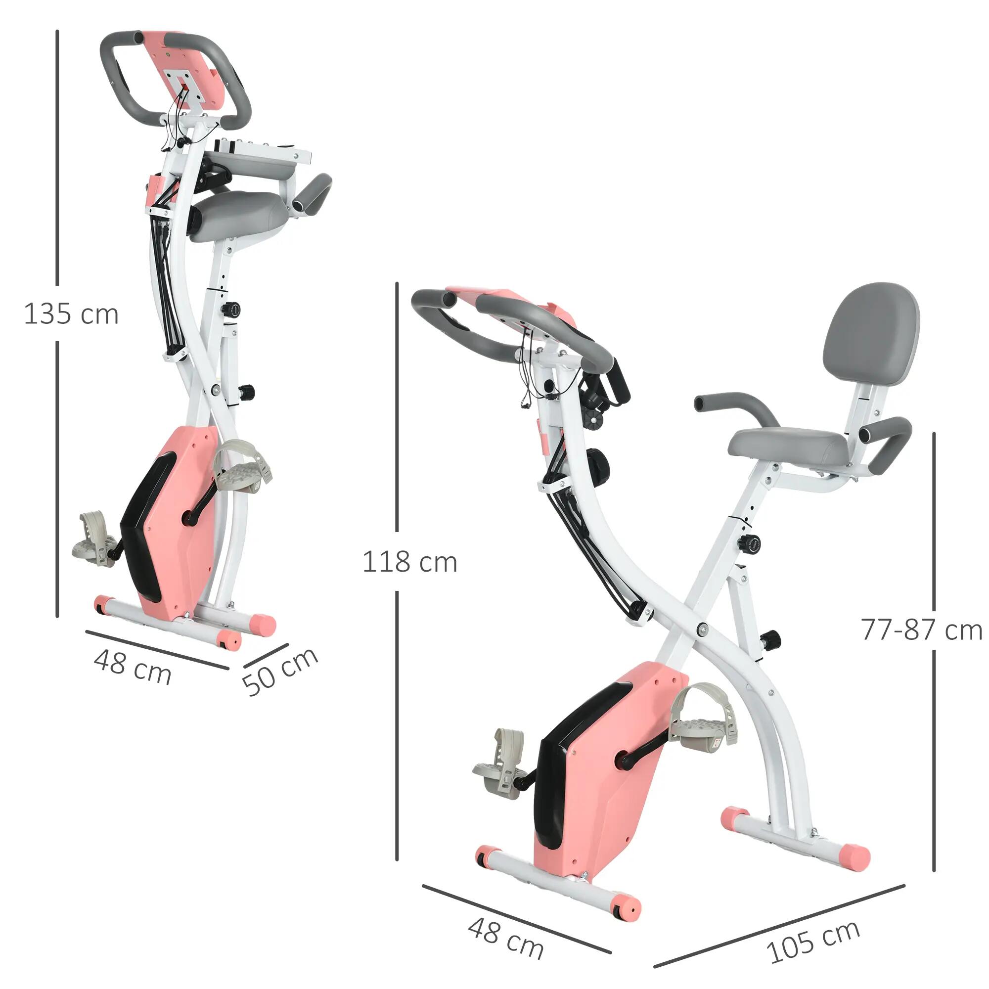 Vélo d'appartement pliable pour adultes, 8 niveaux de résistance magnétique 5/9