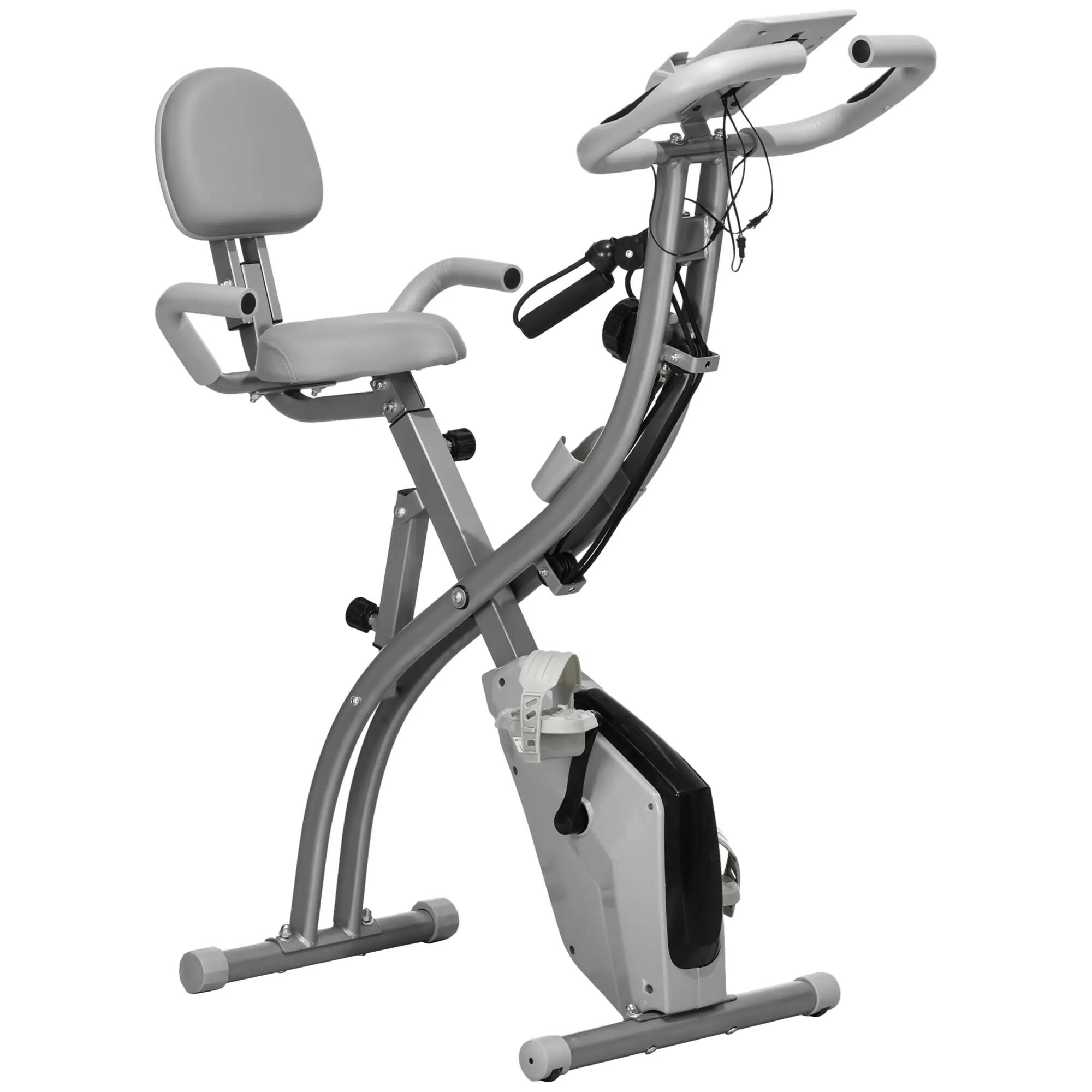 Vélo d'exercice pliable 2 en 1, résistance magnétique réglable sur 8 niveaux, 2/9