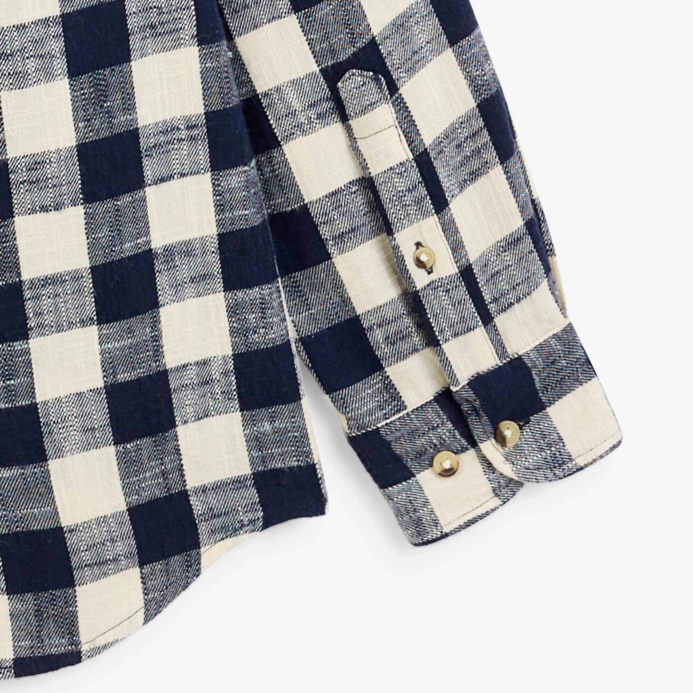 Camisa de manga larga de algodón a cuadros 4/4
