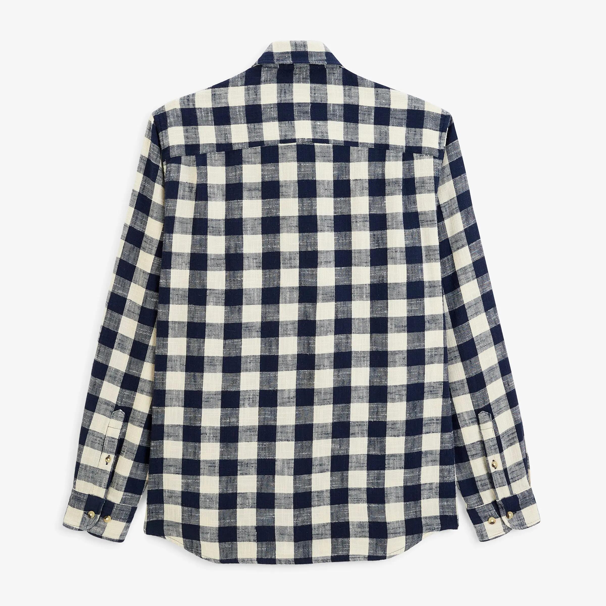 Camisa de manga larga de algodón a cuadros 2/4