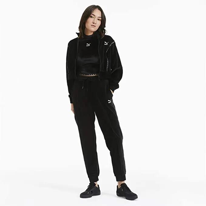 Felpa corta da donna in velluto PUMA 6/6