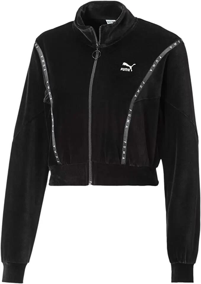 Felpa corta da donna in velluto PUMA 4/6