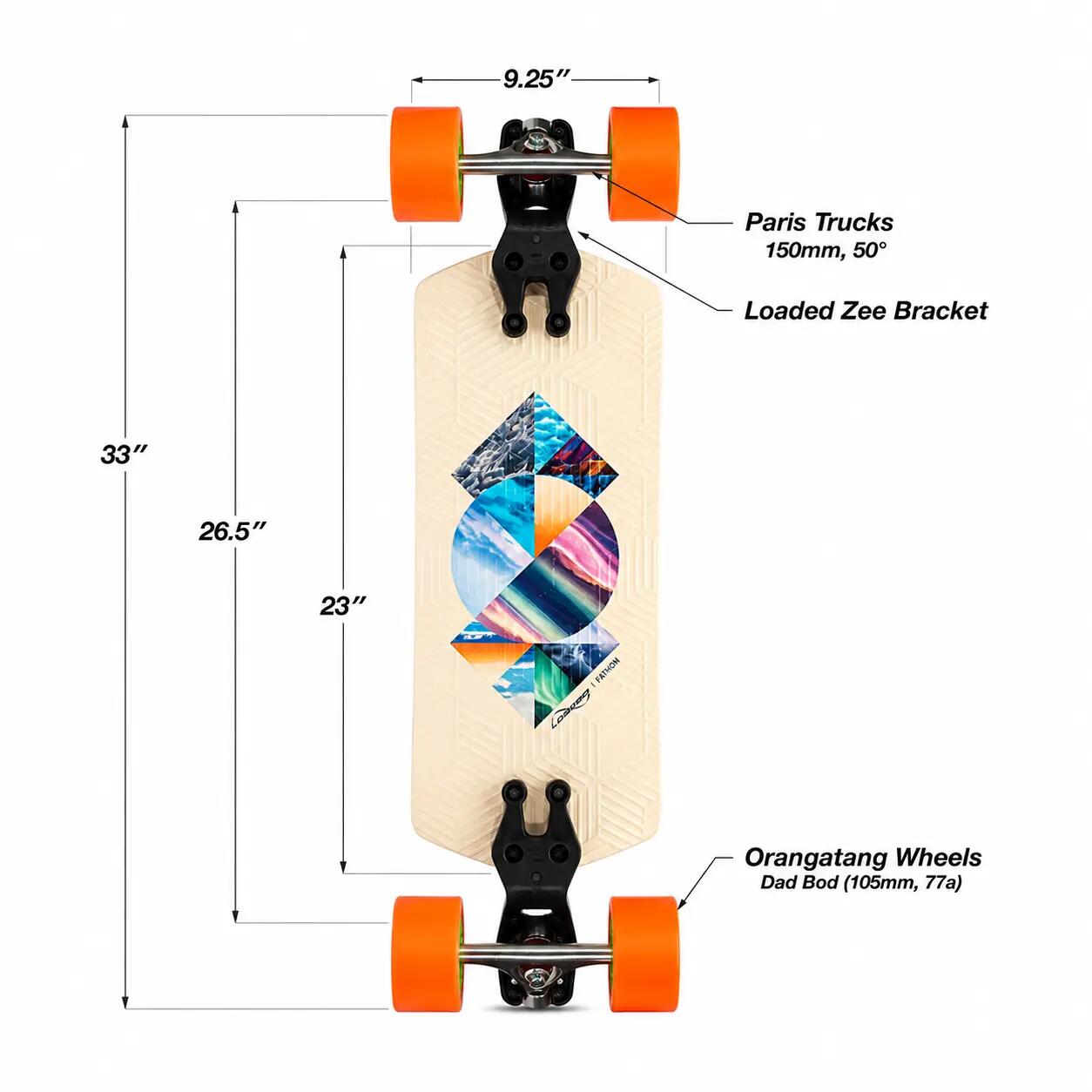 Complete Fathom Strata 39" - Komplettset Skateboard mit hochwertigem Deck 2/4