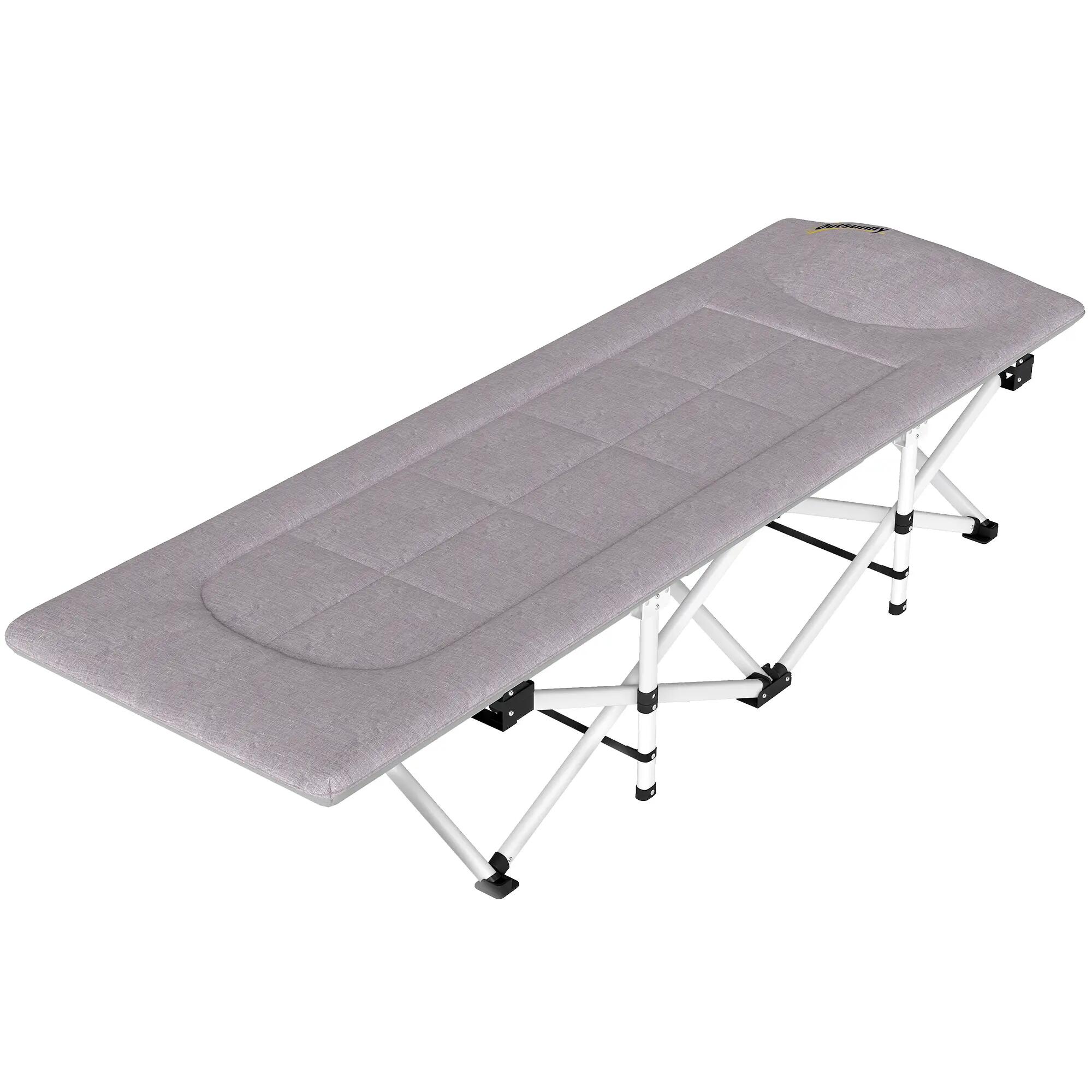 Lit de camping - Camping - Unisexe - Pliable, Matelas mousse, Appui‑tête - Gris 2/6