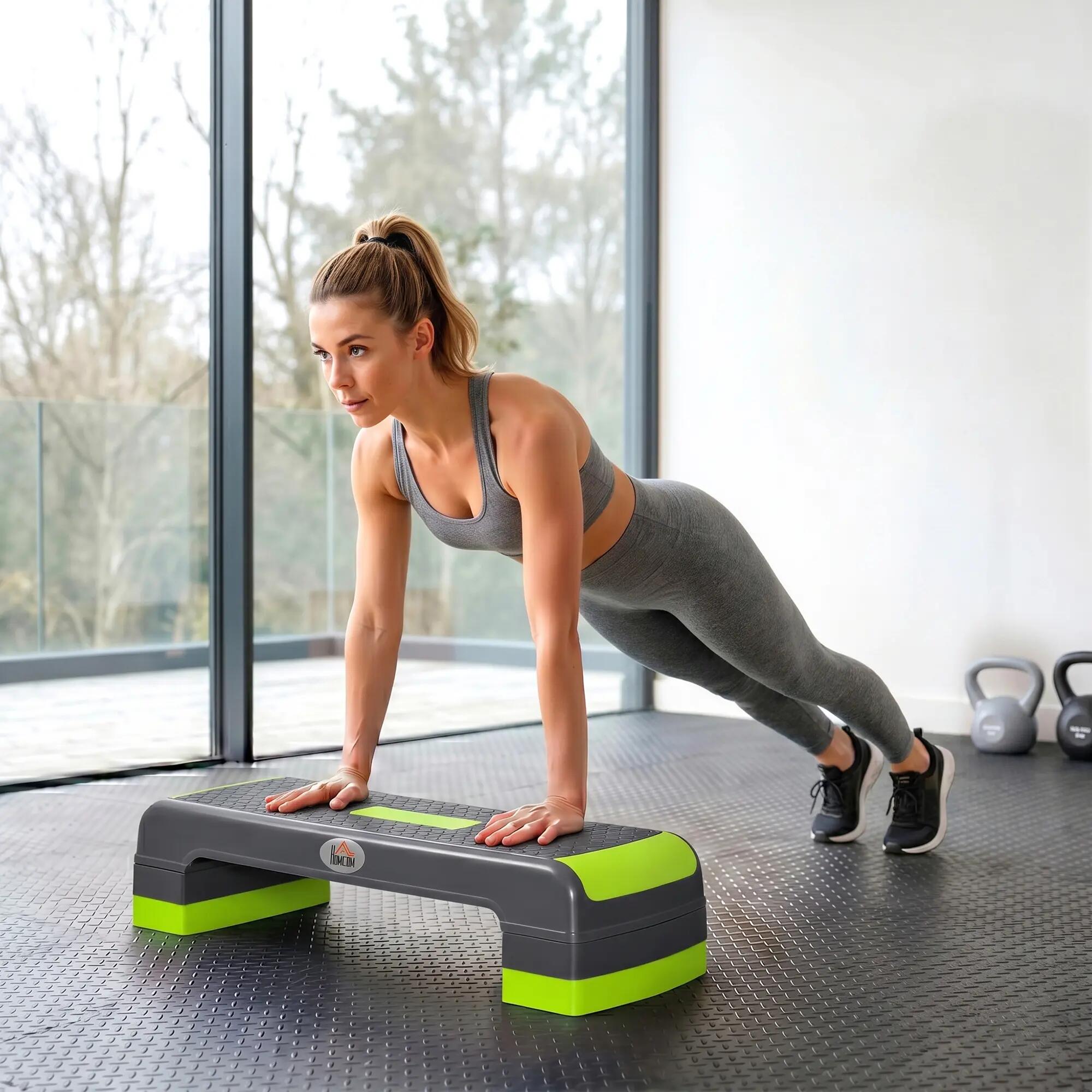 Stepper - forme physique - 3 hauteurs réglables - vert gris 4/6