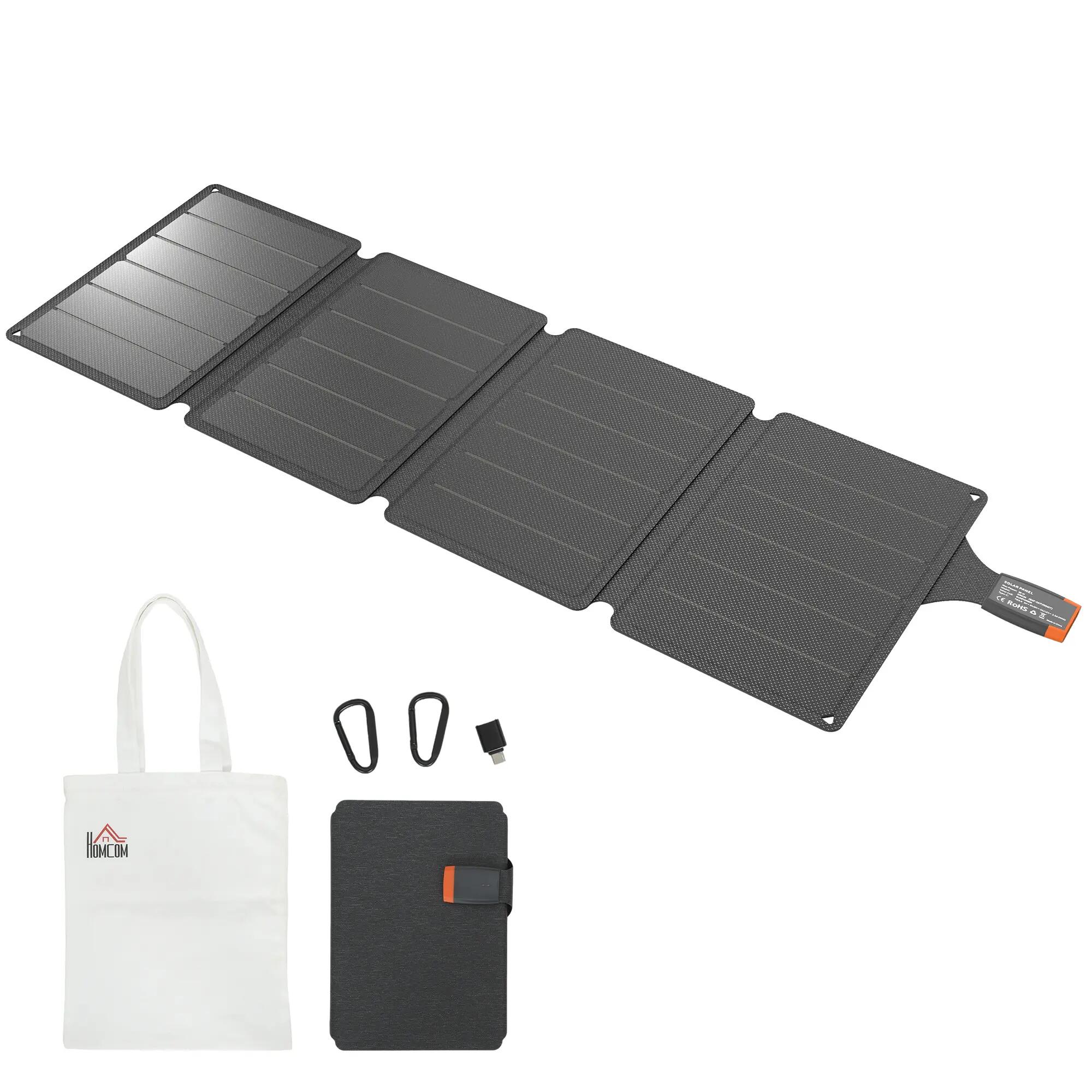 Chargeur solaire pliable - camping - 36 w ip67 - gris/orange 2/6