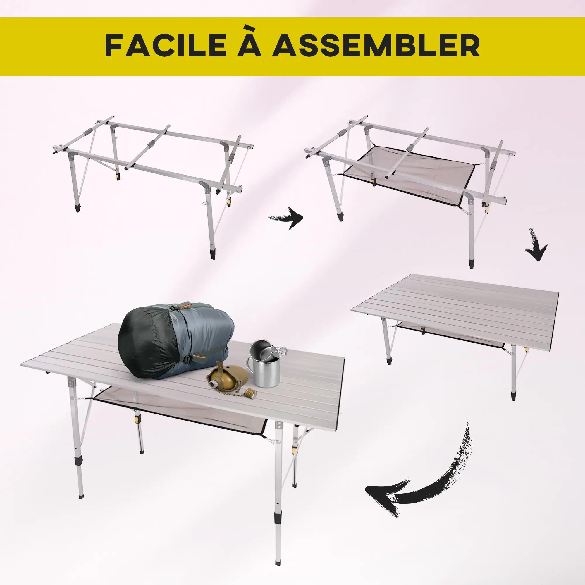 Table pliante - camping - aluminium, hauteur réglable 6/6