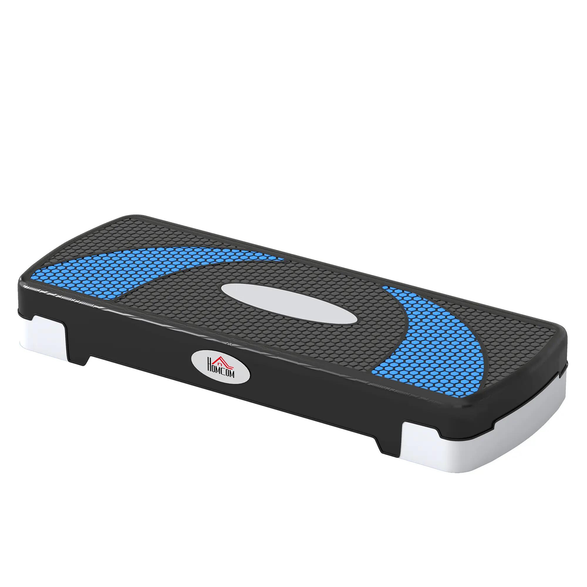 Stepper - fitness - antidérapant, réglable - noir bleu 2/6