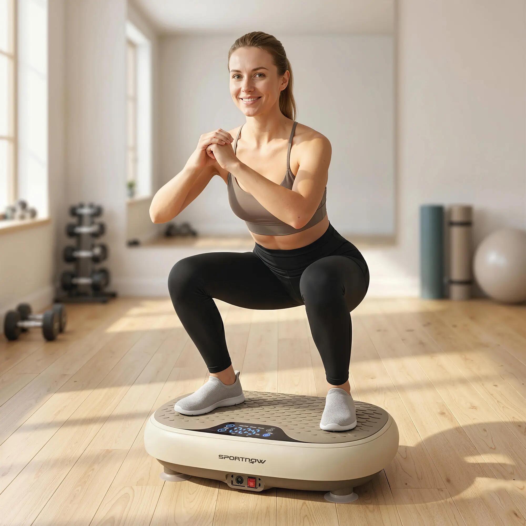 Plateforme vibrante - fitness - unisexe - 20 vitesses - beige 3/6