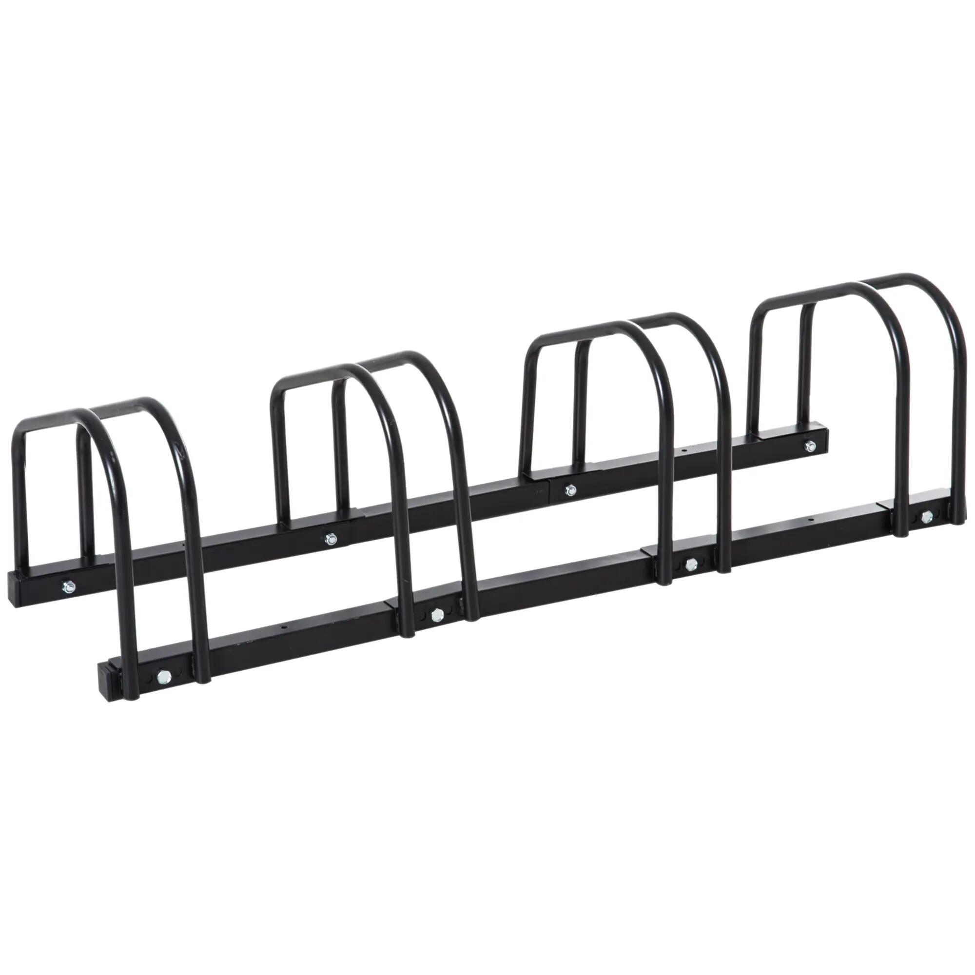 Râtelier vélos - Camping - Rangement pour 4 vélos - Acier - Noir 2/6