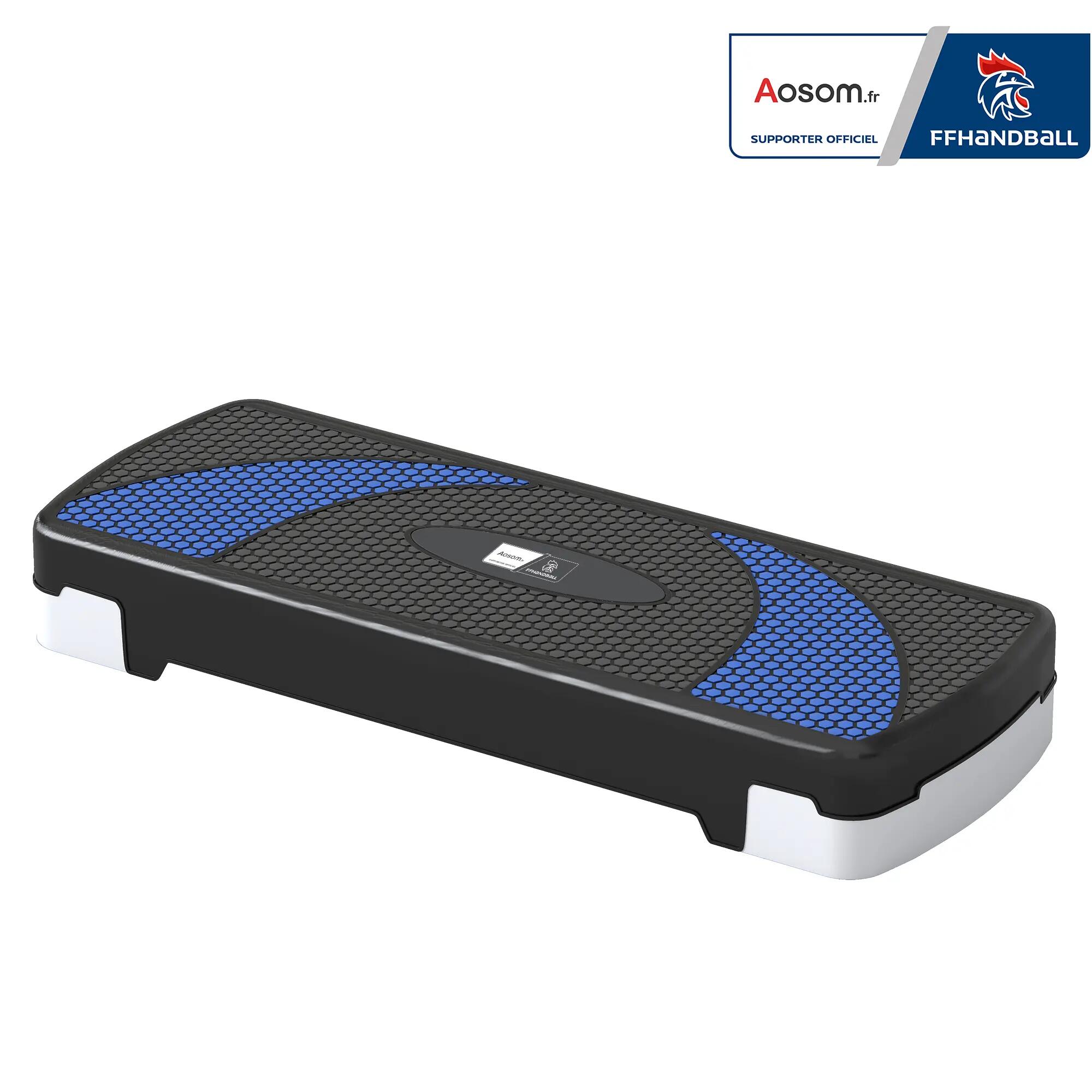 Stepper - fitness - réglable 3 niveaux antidérapant - noir/bleu 2/6