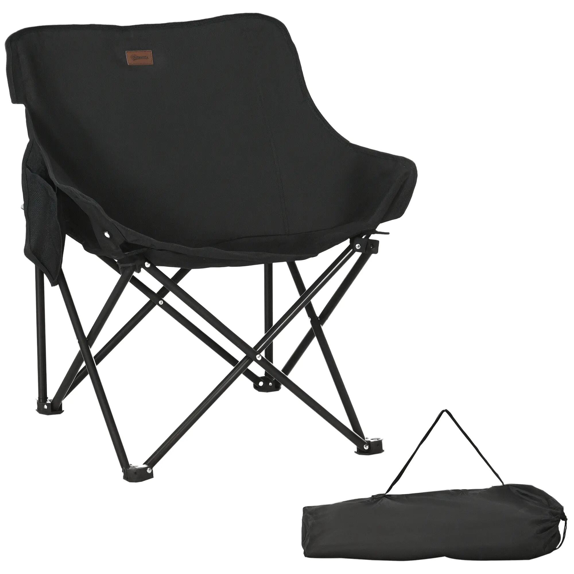 Chaise de camping - Camping - Unisexe - Pliable, Légère, Avec pochette - Noir 1/6