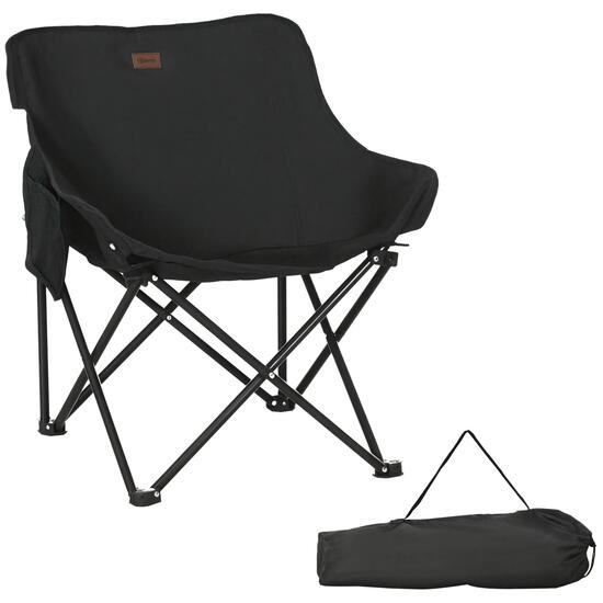 Chaise de camping - Camping - Unisexe - Pliable, Légère, Avec pochette - Noir
