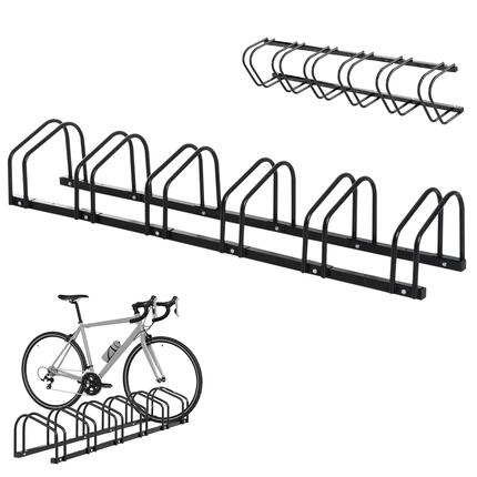 Râtelier vélos - Camping - Unisexe - 6 emplacements, Acier, Noir