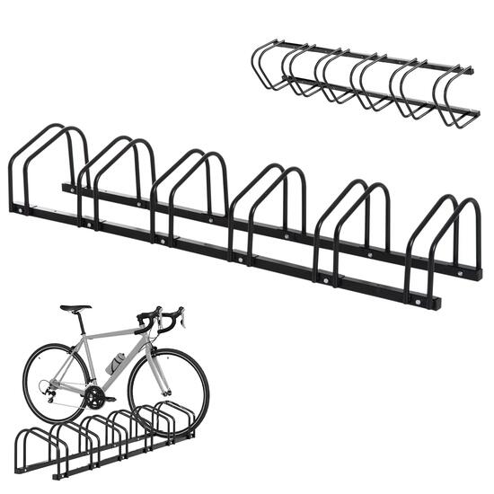 Râtelier vélos - Camping - Unisexe - 6 emplacements, Acier, Noir