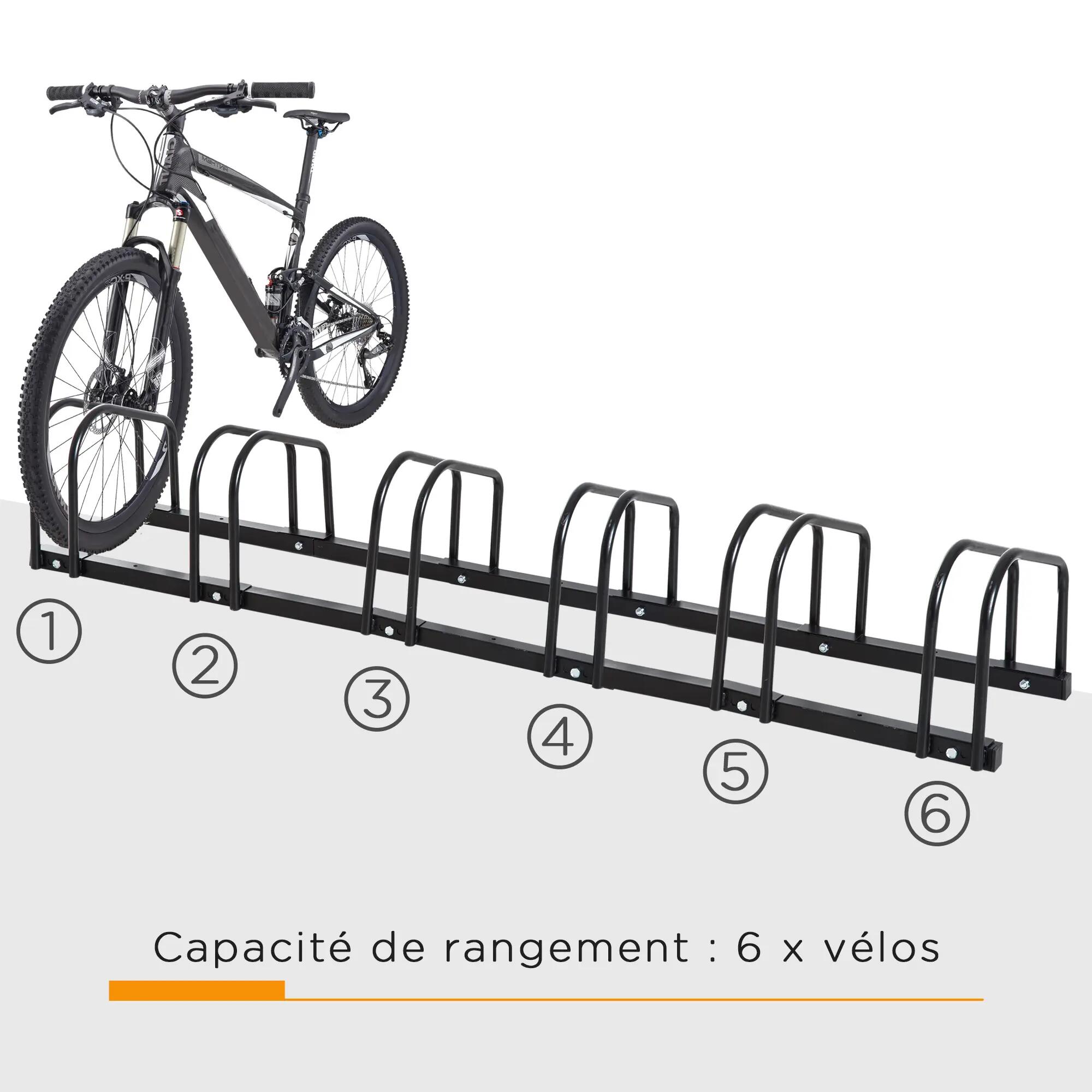 Râtelier vélos - Camping - Unisexe - 6 emplacements, Acier, Noir 6/6
