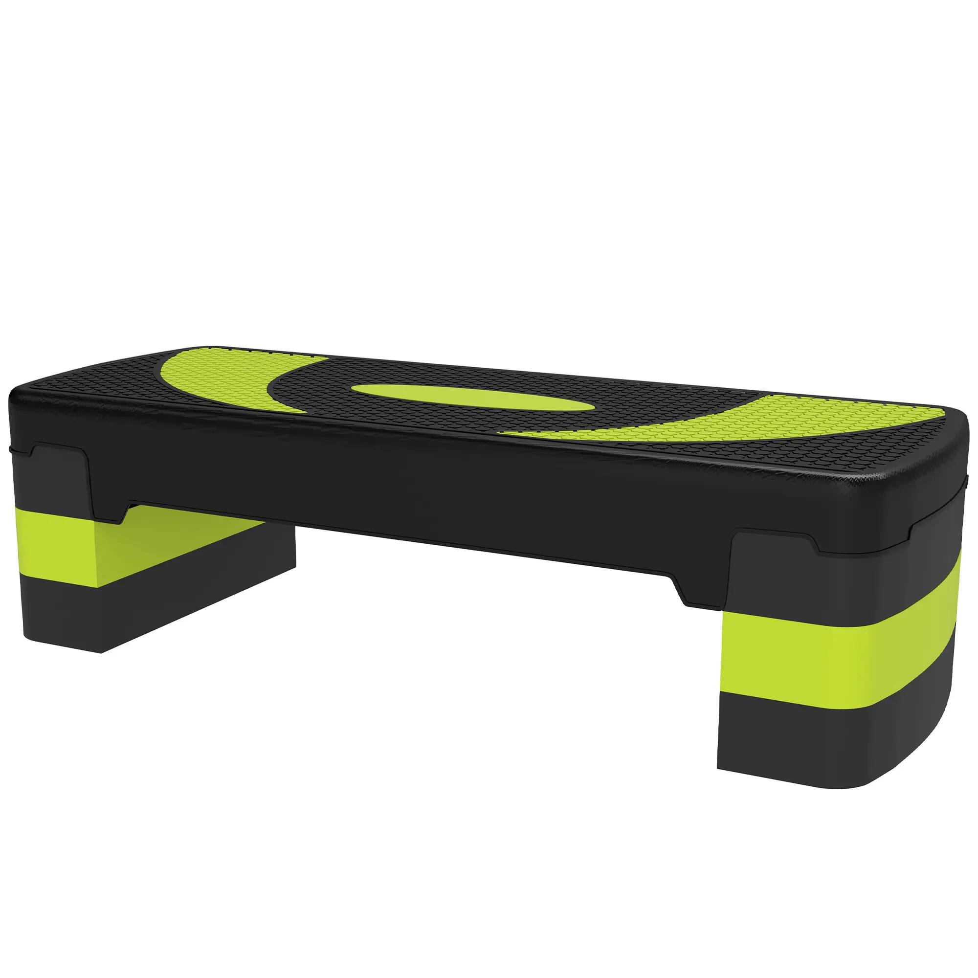 Step de fitness - Forme et exercice - Réglable, Antidérapant - Noir/Vert 2/6