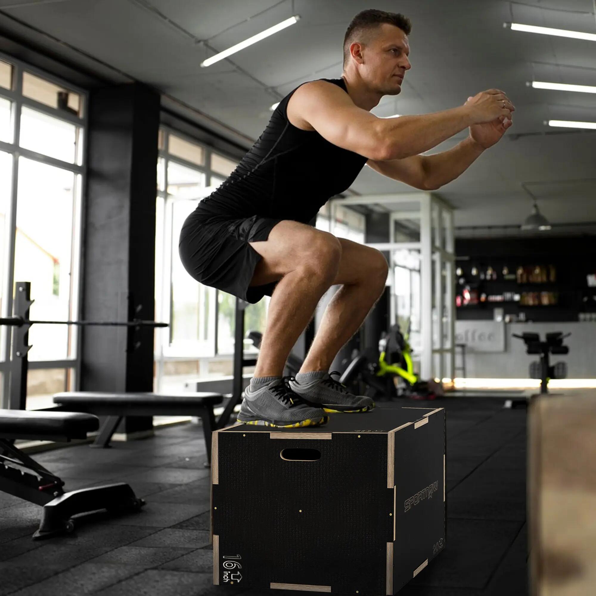 Boîte saut 3en1 fitness musculation box training bois 41 51 61 cm 4/6