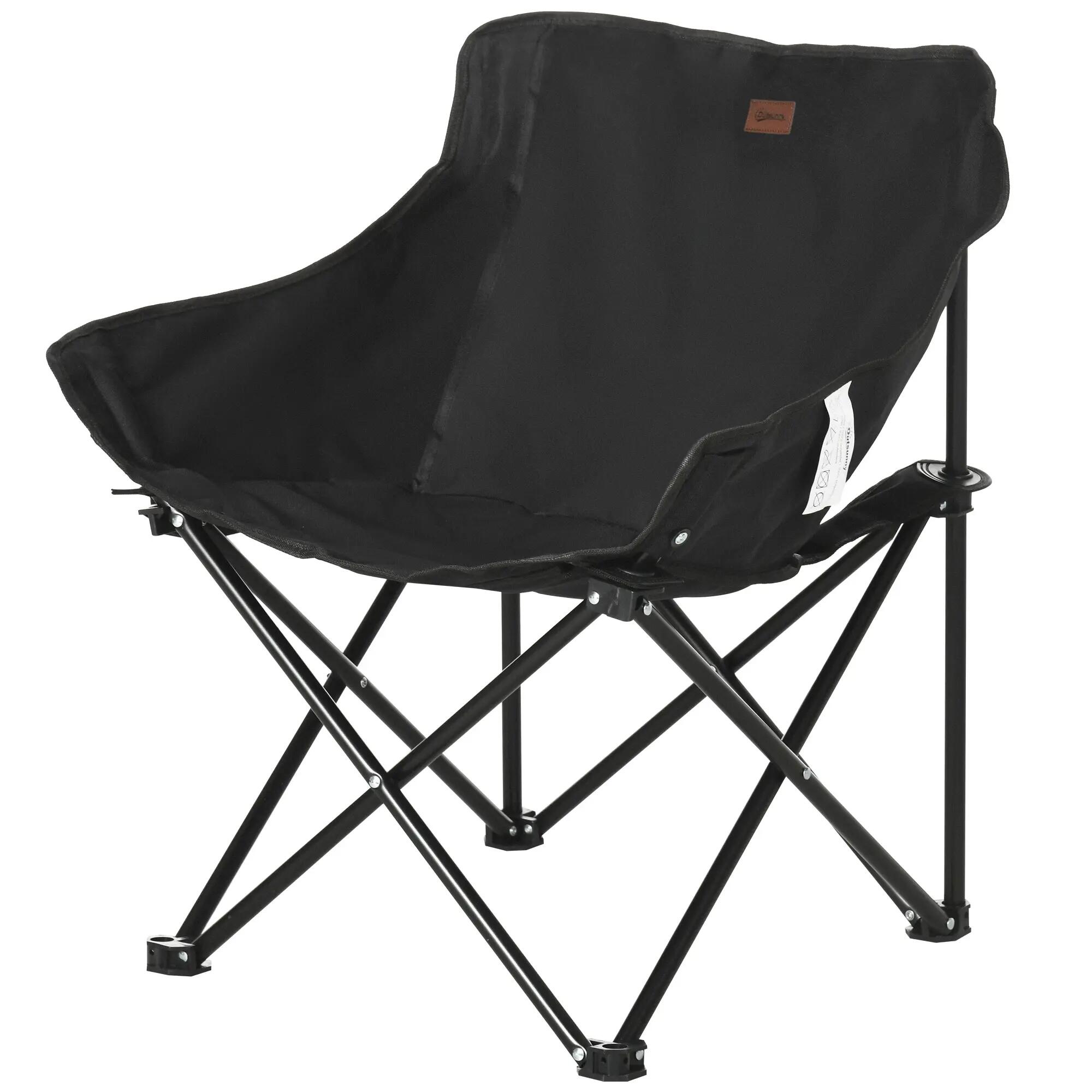Chaise de camping - Camping - Unisexe - Pliable, Légère, Avec pochette - Noir 2/6