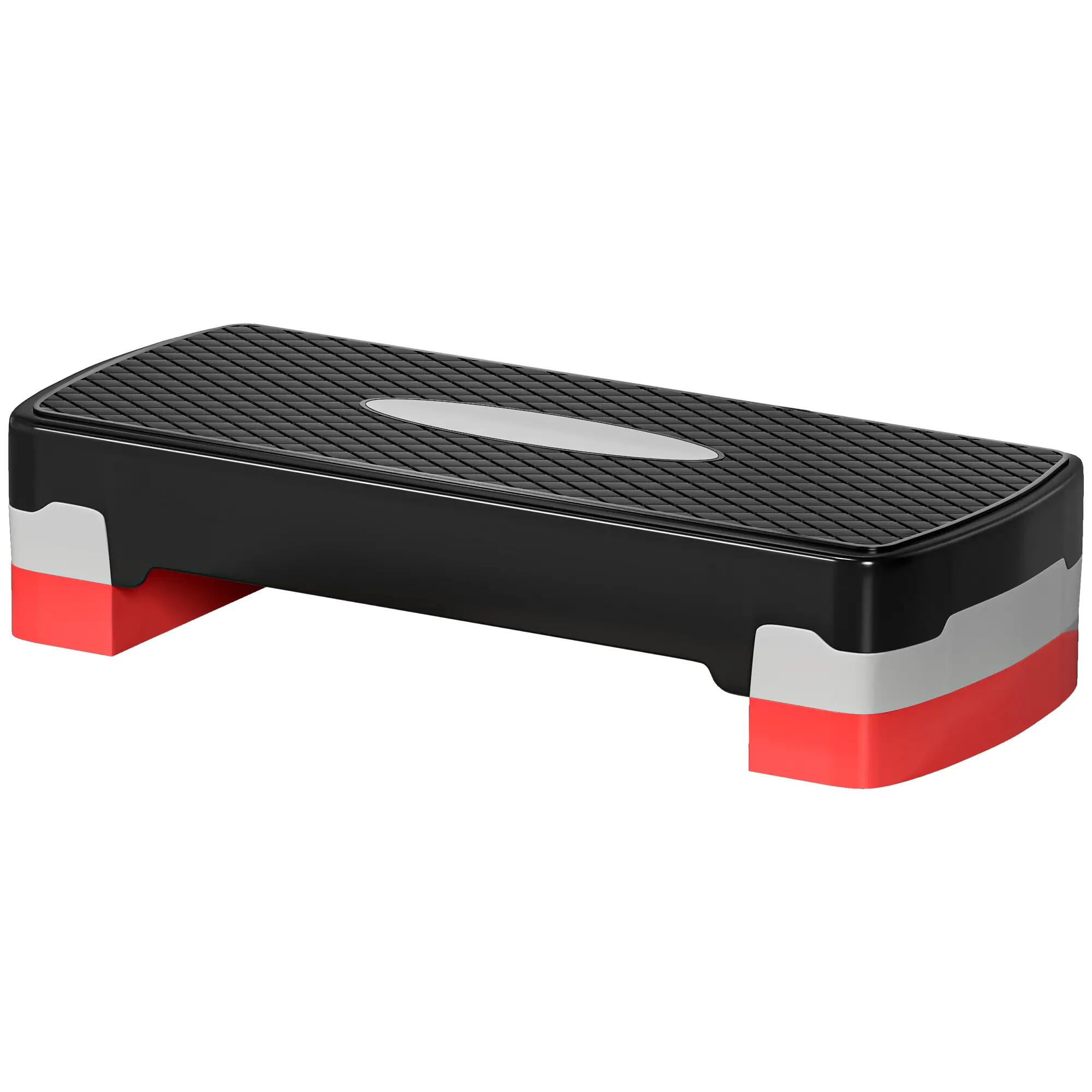 Stepper - Fitness - Mixte - Réglable 2 niveaux, Antidérapant - Rouge/Noir/Gris 2/6