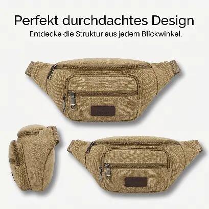 Bauchtasche Gürteltasche Hüfttasche Oliv Umhängetasche Crossbag 3/6