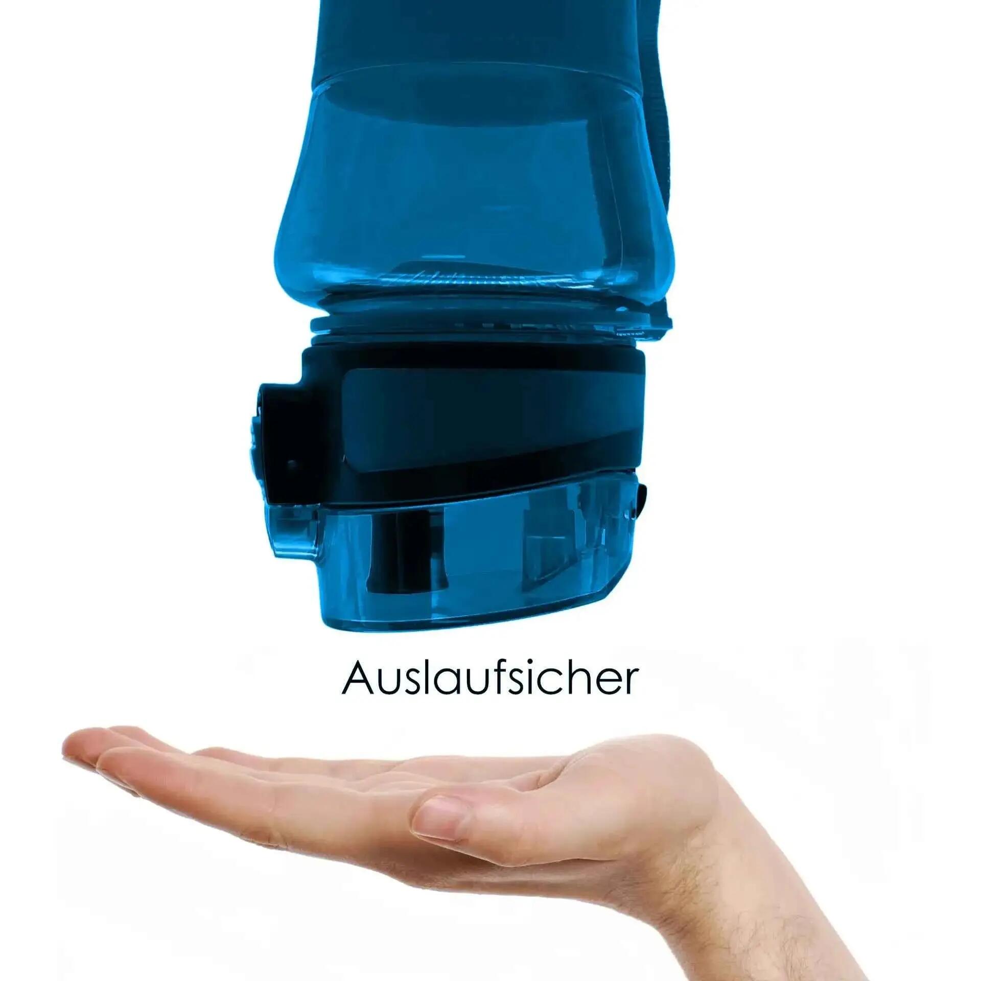 Trinkflasche mit 1 L Volumen blau auslaufsicher Sportflasche Schule Freizeit 7/7