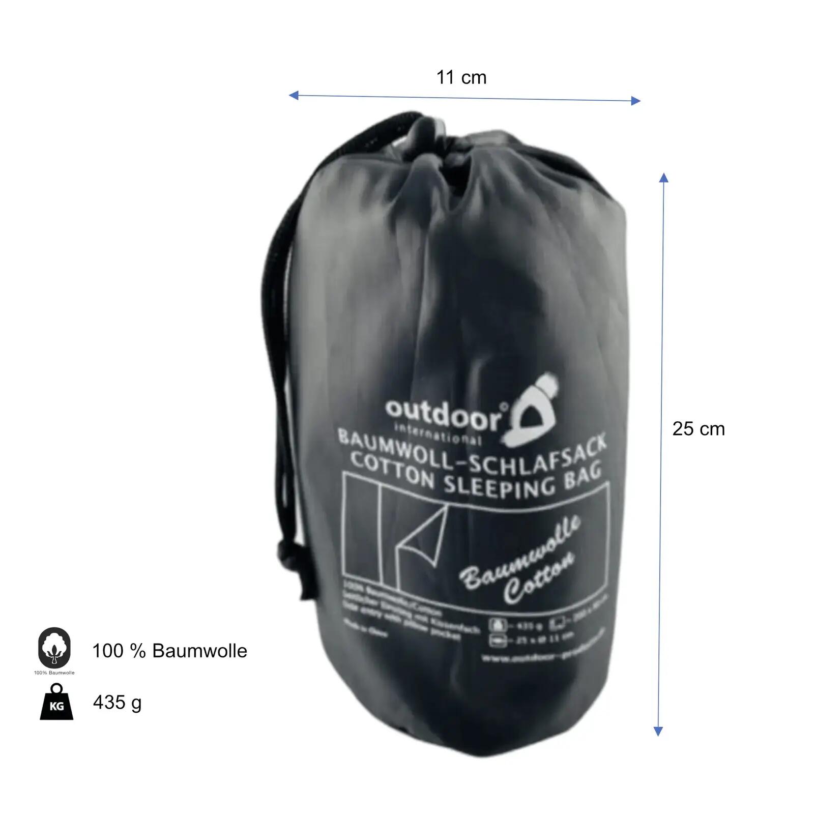 Schlafsack Inlett Hüttenschlafsack 100% Baumwolle 200 cm x 80 cm mit Kissenfach 5/5