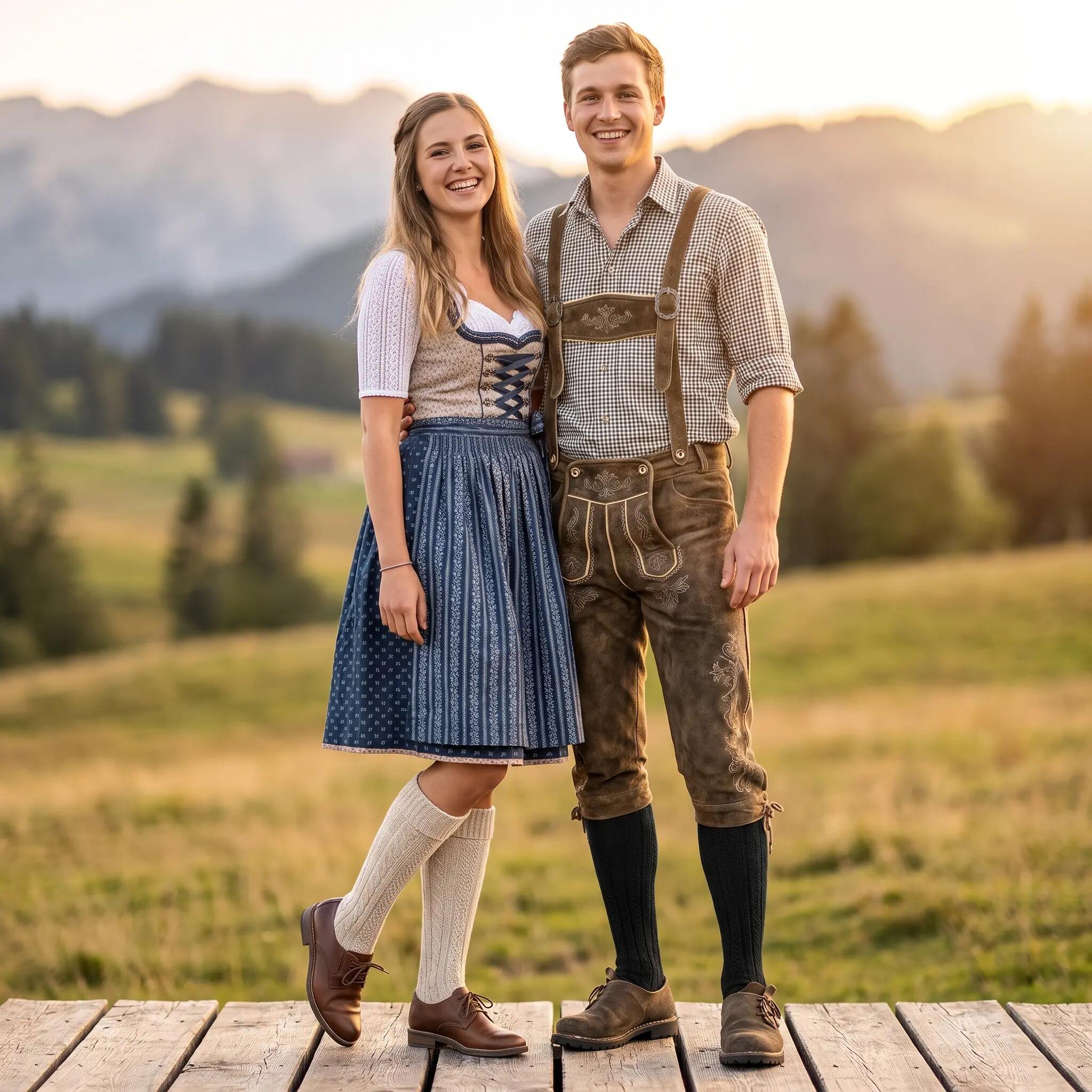 Kniestrümpfe | Trachtenstil | Damen & Herren | Grau 8/8