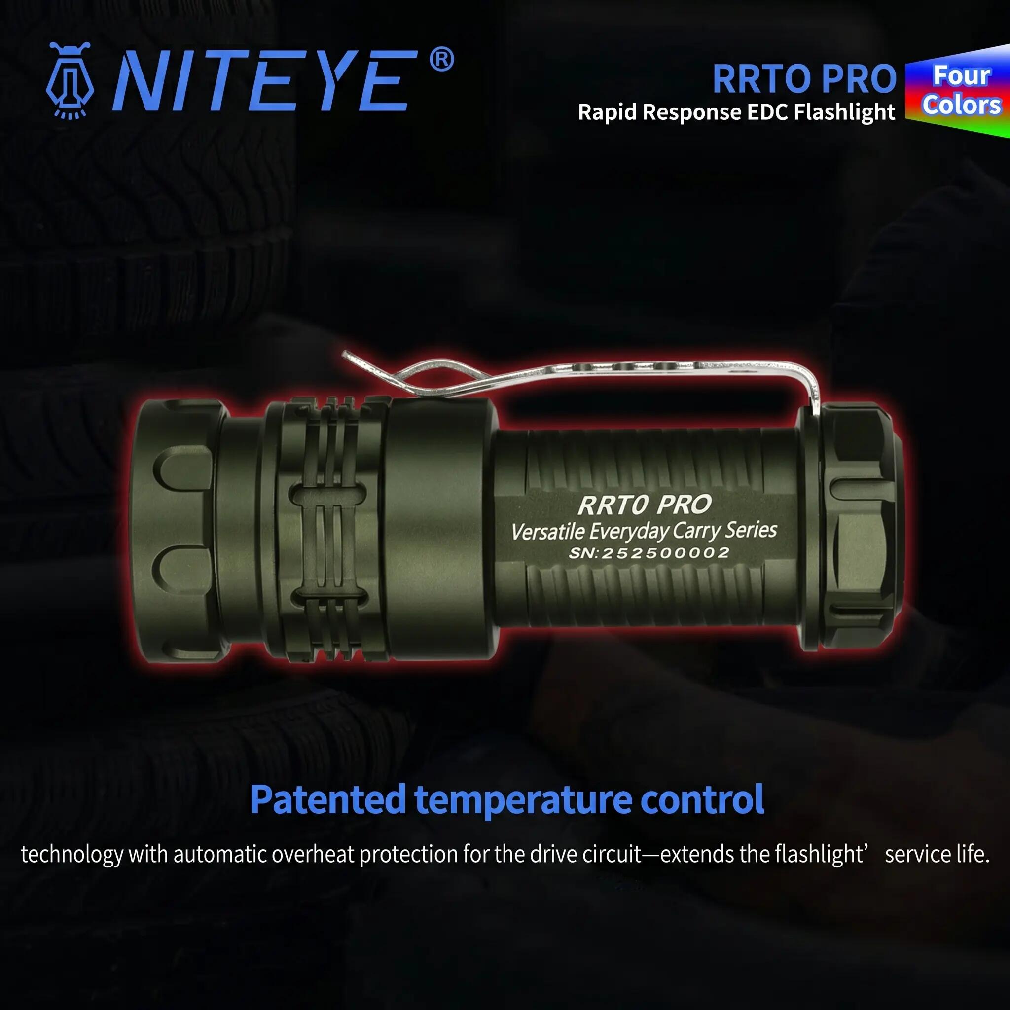 RRT0 PRO LED Small EDC Flashlight 1680 Lumens Rechargeable torch 8/15