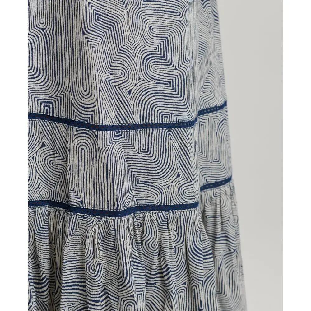 superdry Lange cami-jurk met Maze Print Navy 6/6