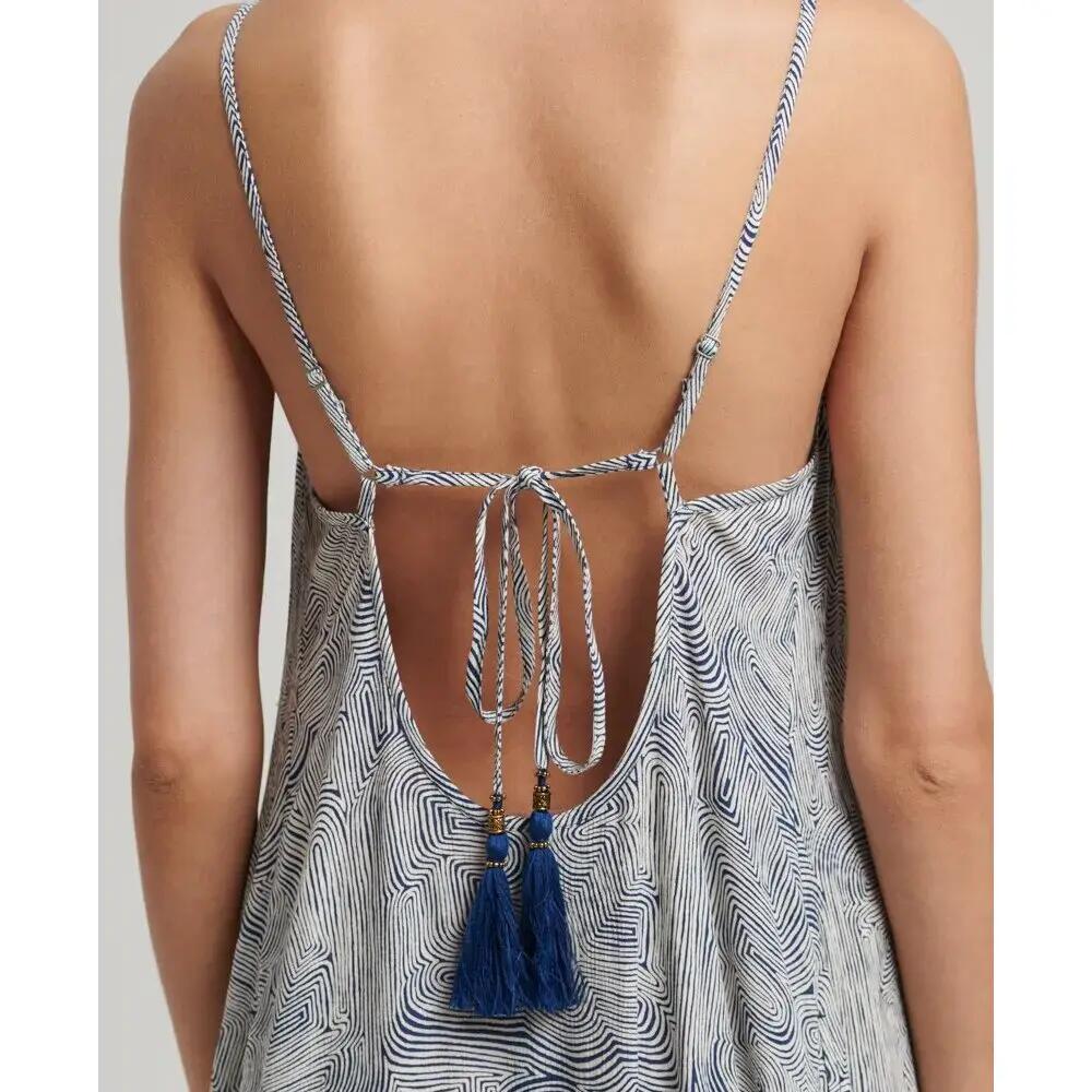 superdry Lange cami-jurk met Maze Print Navy 5/6