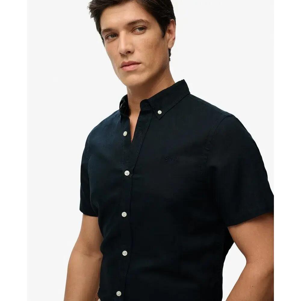 superdry Camisa manga curta Algodão‑Linho Corte relaxed 6/6