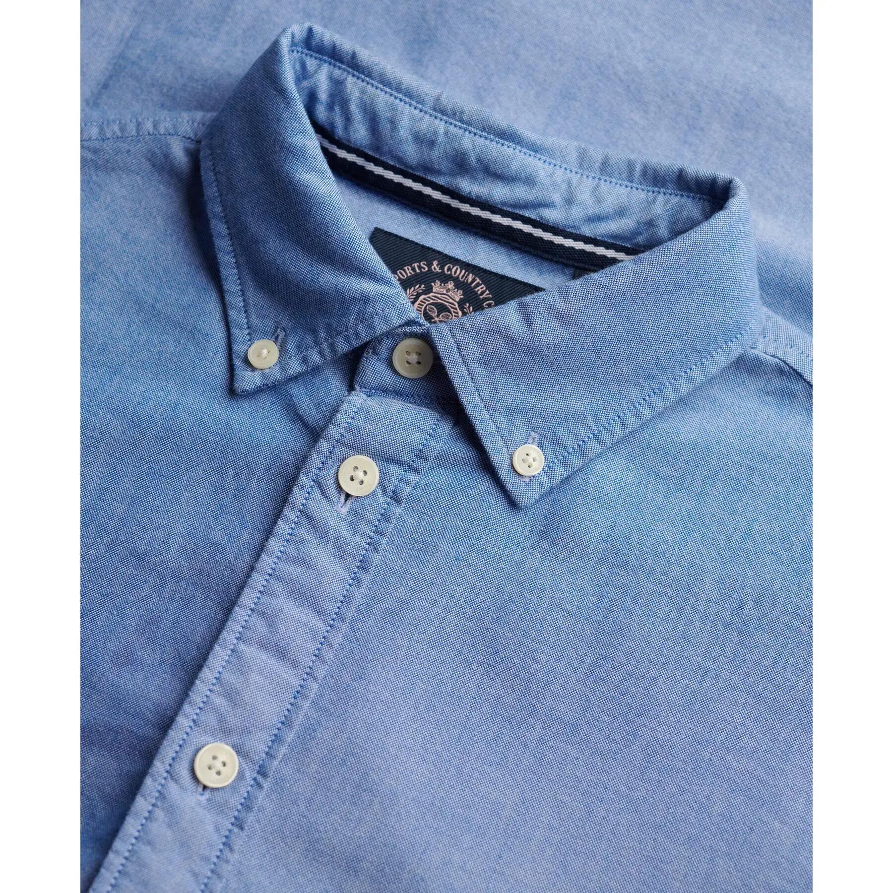 superdry Camicia Slim Oxford maniche lunghe in cotone – AZURE BLUE CHAMBRAY 7/7