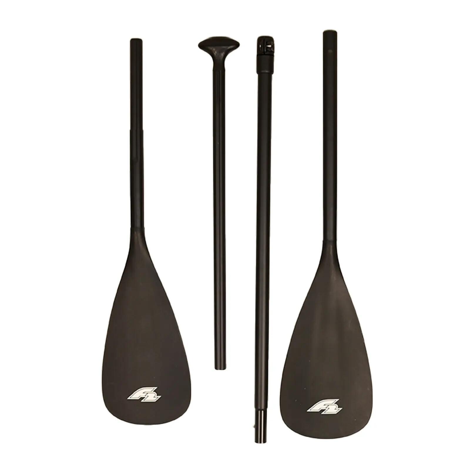 F2 Marken SUP Paddel Kajak Alu 4 teilig 170-215cm 2in1 Paddle Schwarz 2/4
