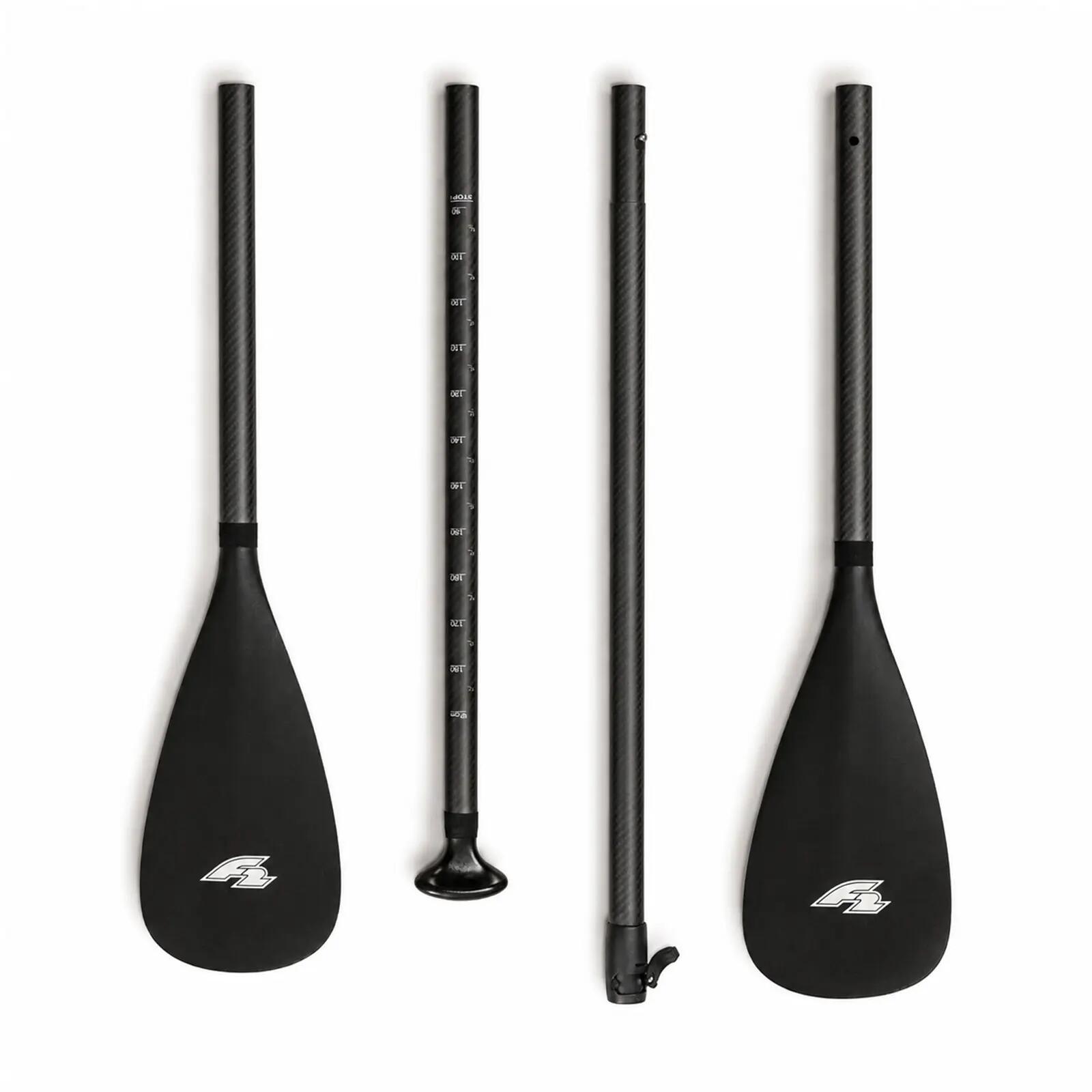 F2   SUP Paddel Kajak Carbon  4 teilig 170-215cm Schwarz 2/2