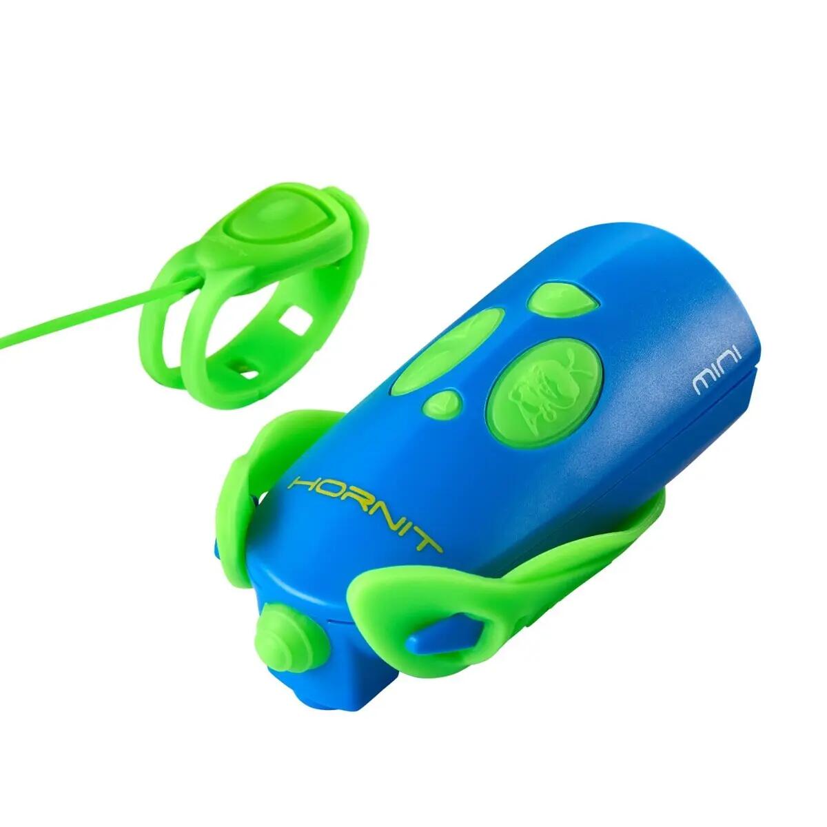 Mini Hornit – Bel en licht voor fiets en step - Groen / Blauw 6/7