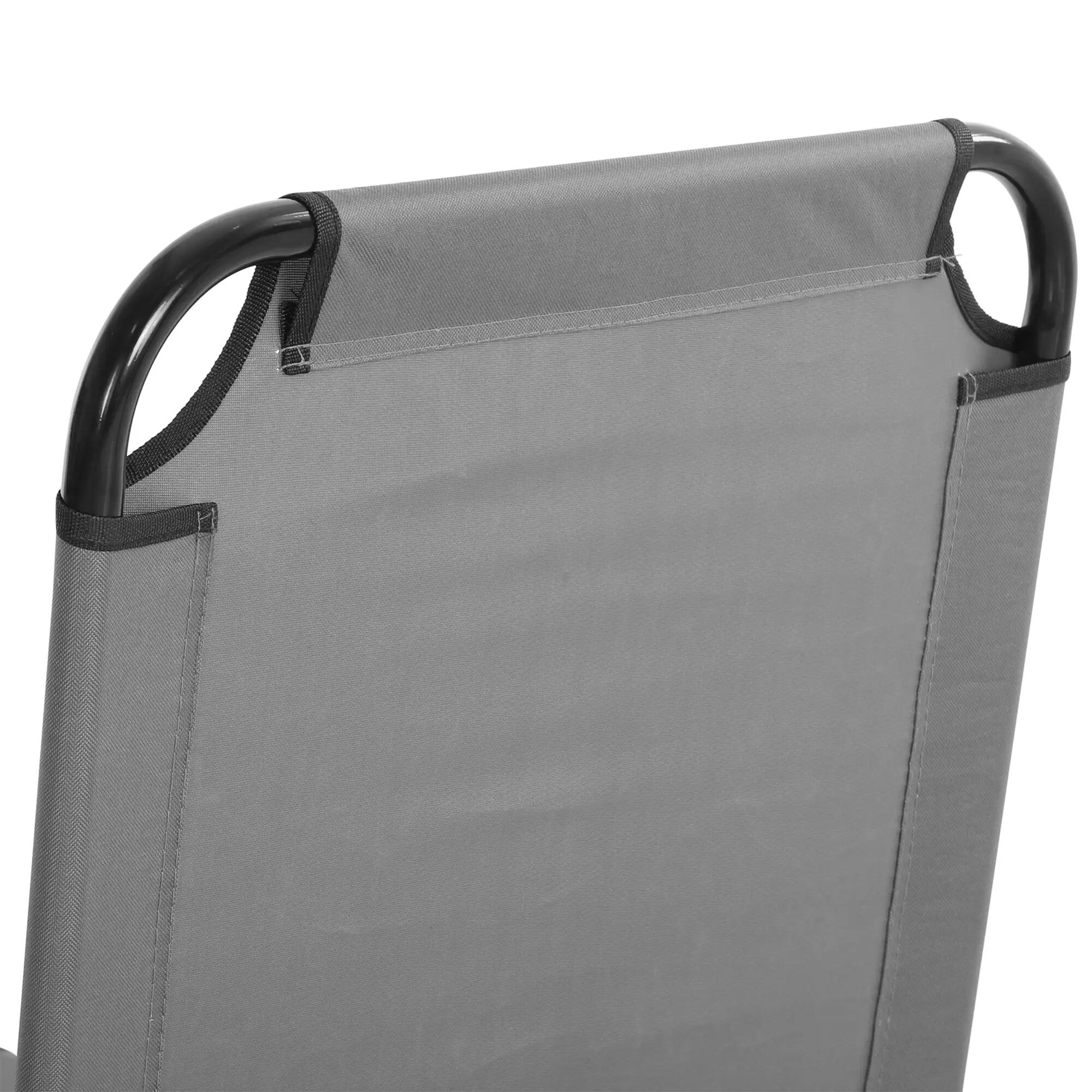 Espreguiçadeira de campismo Dobrável Reclinável de 3 Posições 190x56x28 cm Cinza 4/7