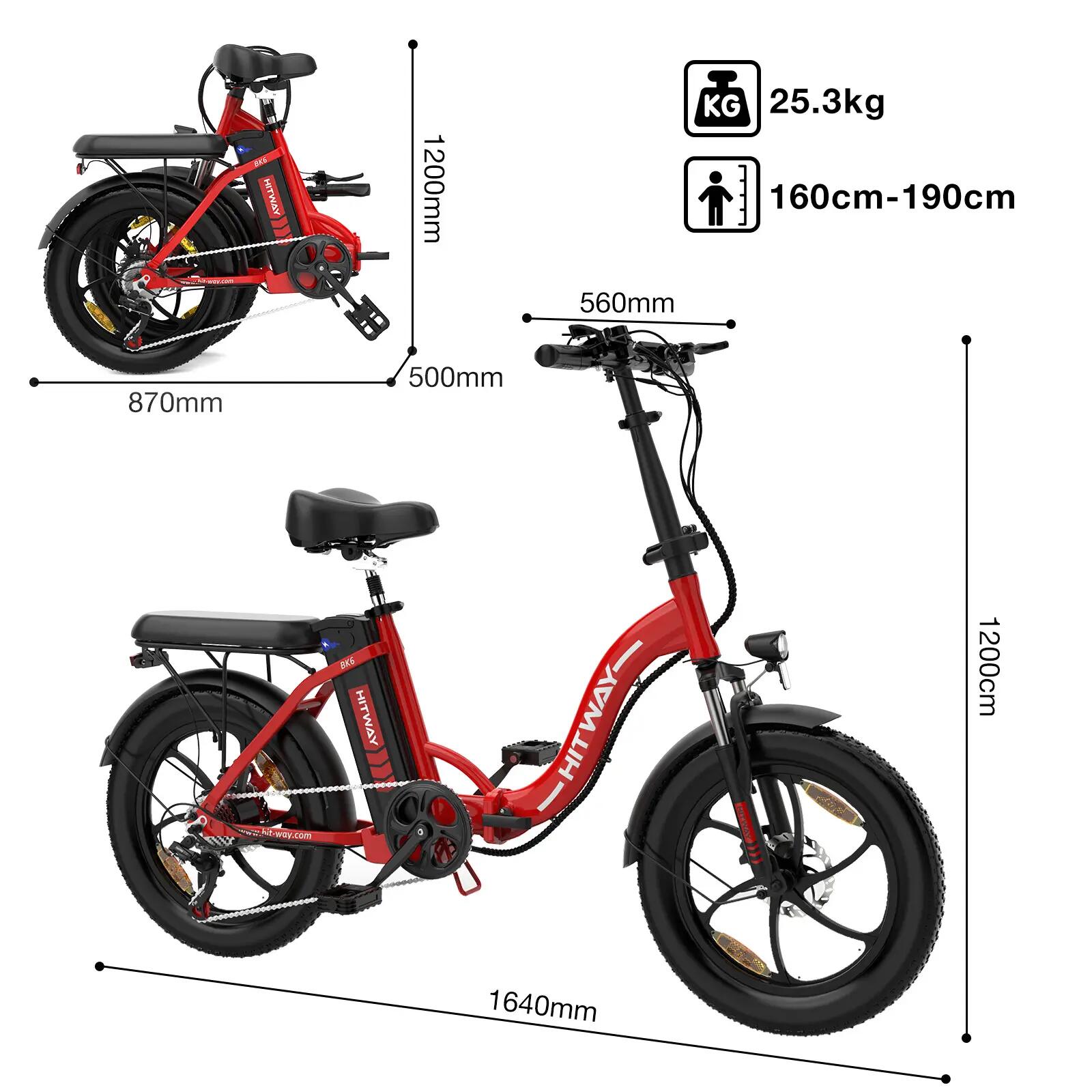 Bicicleta eléctrica plegable Fat Bike urbana BK6S 2/7